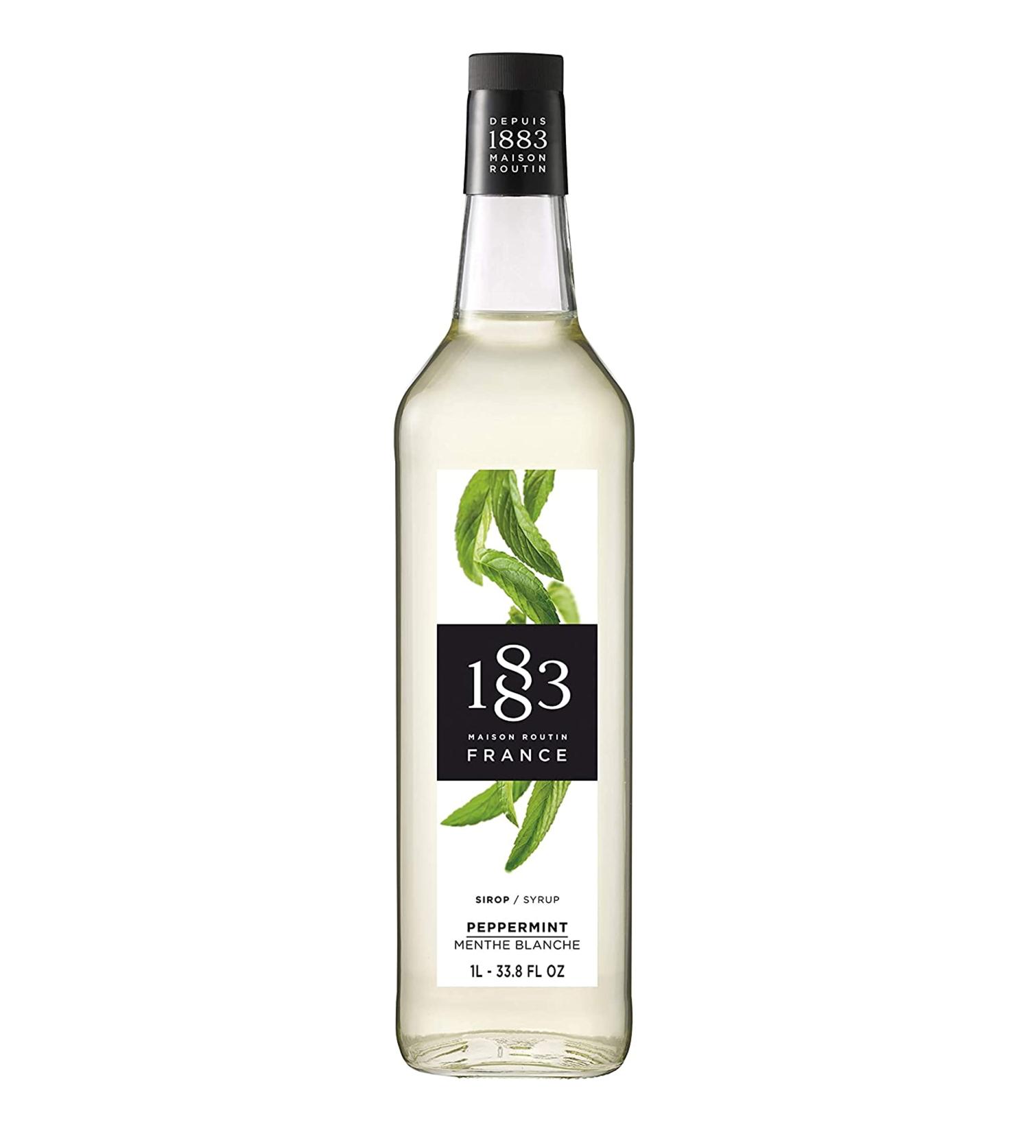 1883 Maison Routin Premium Peppermint Syrup 1L Bottle - Ideal for Cocktails, Mocktails, Coffee, Tea, Hot Chocolate & Desserts - Buy Online on GoSupps.com