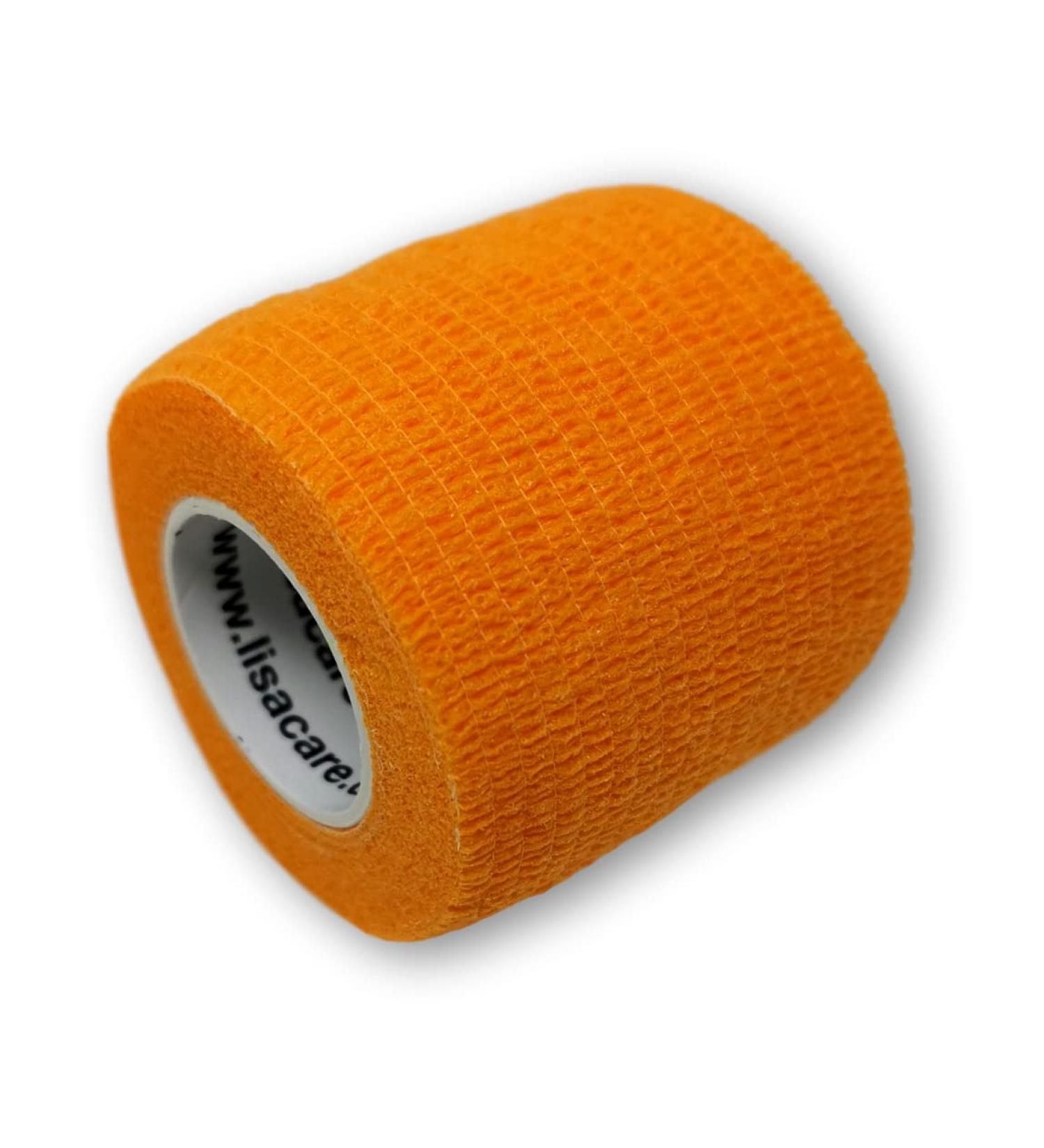 Lisacare Bandage Tape - 12 Rolls 5cm Wide | Breathable Medical Hand Bandages | Colorful Motif Selection (Orange) - Ideal for Men & Women - Buy Online on GoSupps.com
