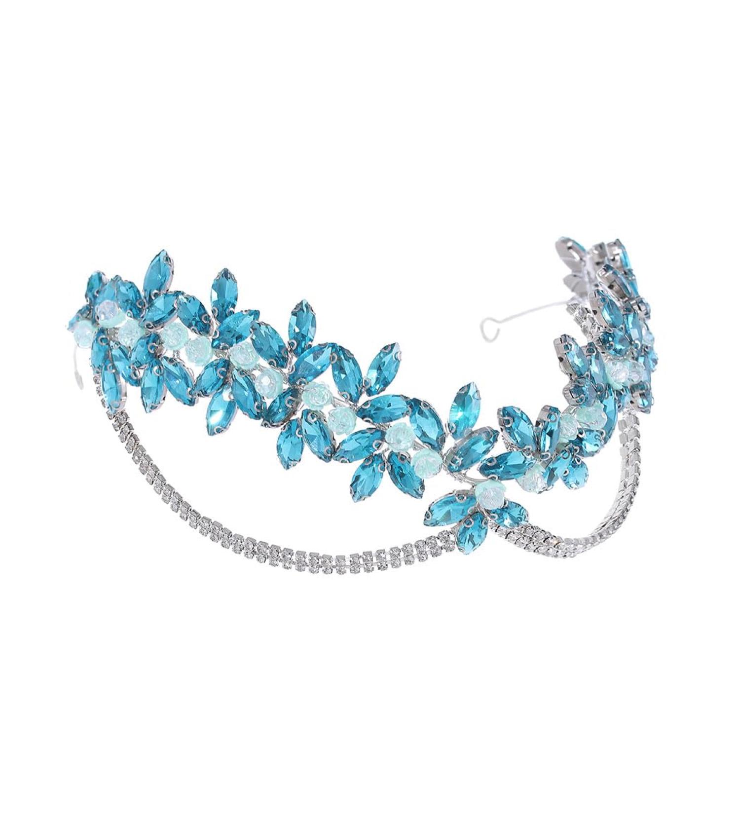 IYOU Snowflakes Fairy Headband Blue Rhinestone Princess Crown Headpiece Crystal Cosplay Christmas Hair Accessories for Women - Buy Online on GoSupps.com