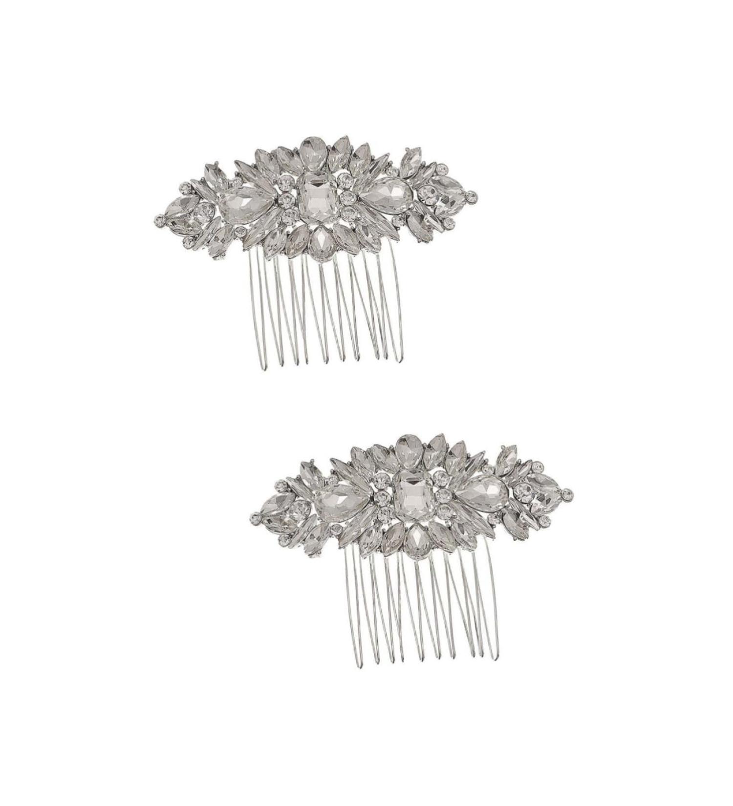 FRCOLOR Set of 2 Rhinestone Horse Eye Hair Comb Hair Accessories Decorating Crystal Clip Rhinestone Hair Clip Alloy Beads Diamond Hair Comb Headpiece Elegant Comb Retro - Buy Online on GoSupps.com