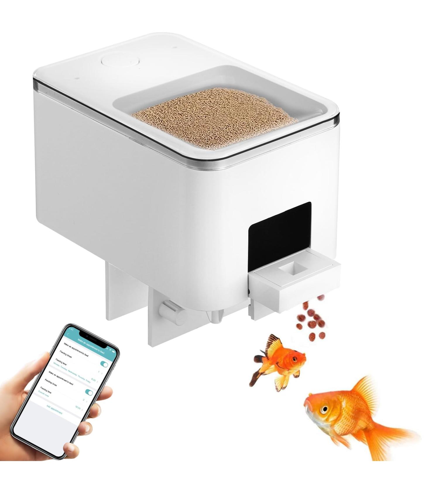 Automatic Fish Feeder WiFi Intelligent Timing Auto Food Dispenser USB Rechargeable 100ML Fish Feeder Dispenser for Aquarium Moisture-Proof Design Mobilephone APP Control - Buy Online on GoSupps.com