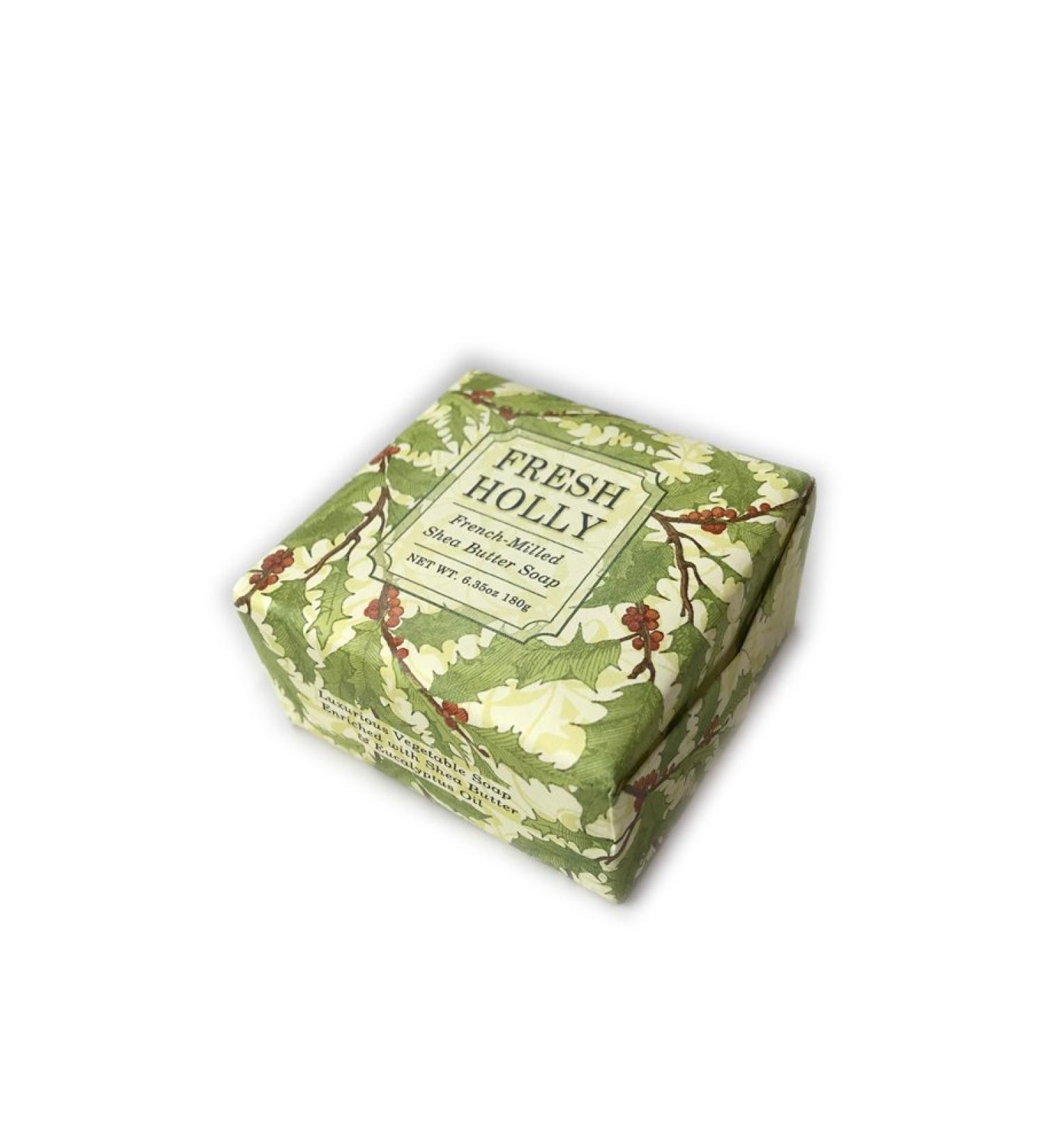 Greenwich Bay - 6oz Holiday Shea Butter - 3 Bar Soaps - Fresh Holly