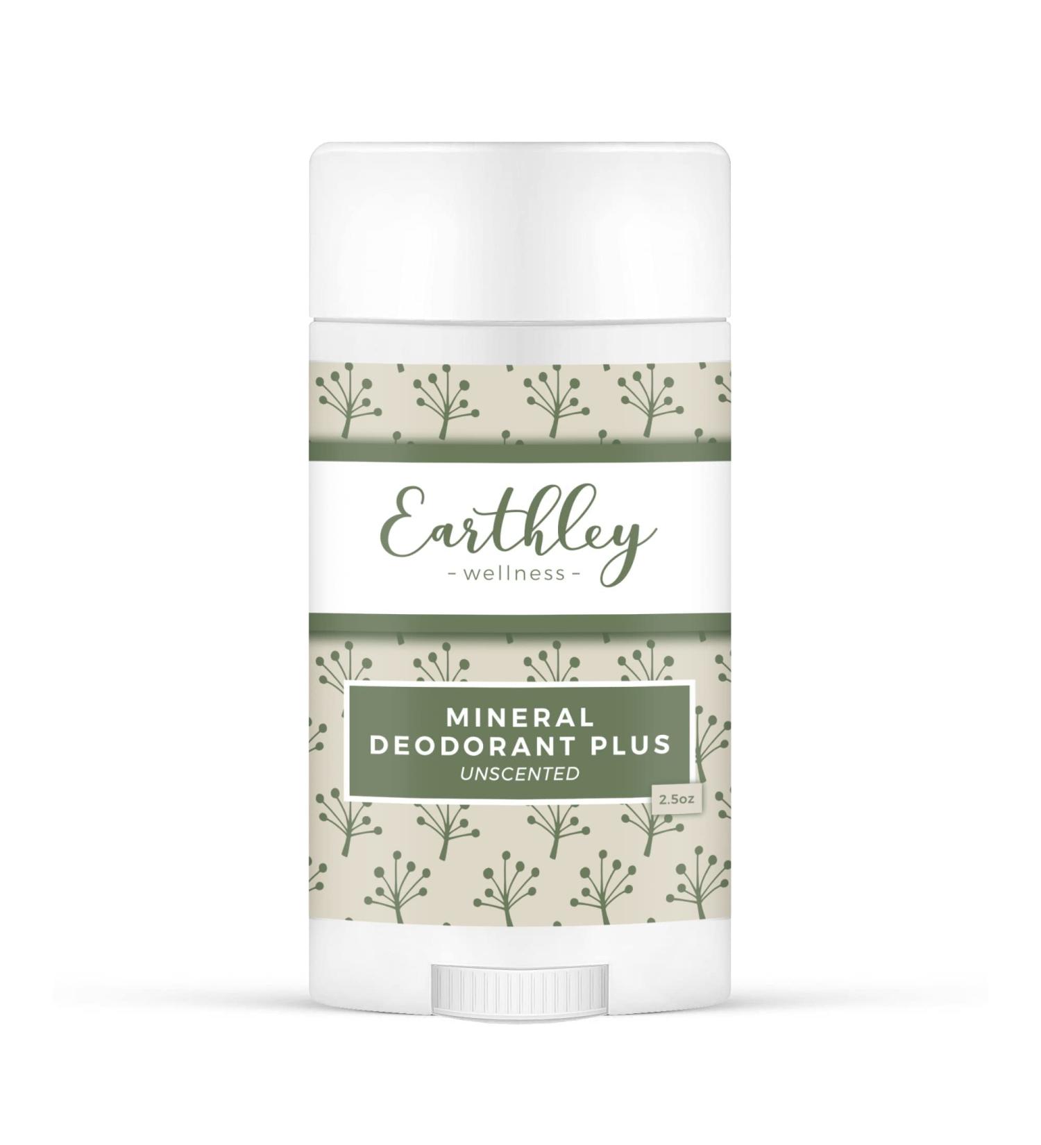Earthley Wellness Mineral Deodorant All Natural Deodorant Eliminates Scent Promotes Lymphatic System Health Improves Pit Health Vegan Aluminum Free (2.5oz Unscented) - Buy Online on GoSupps.com