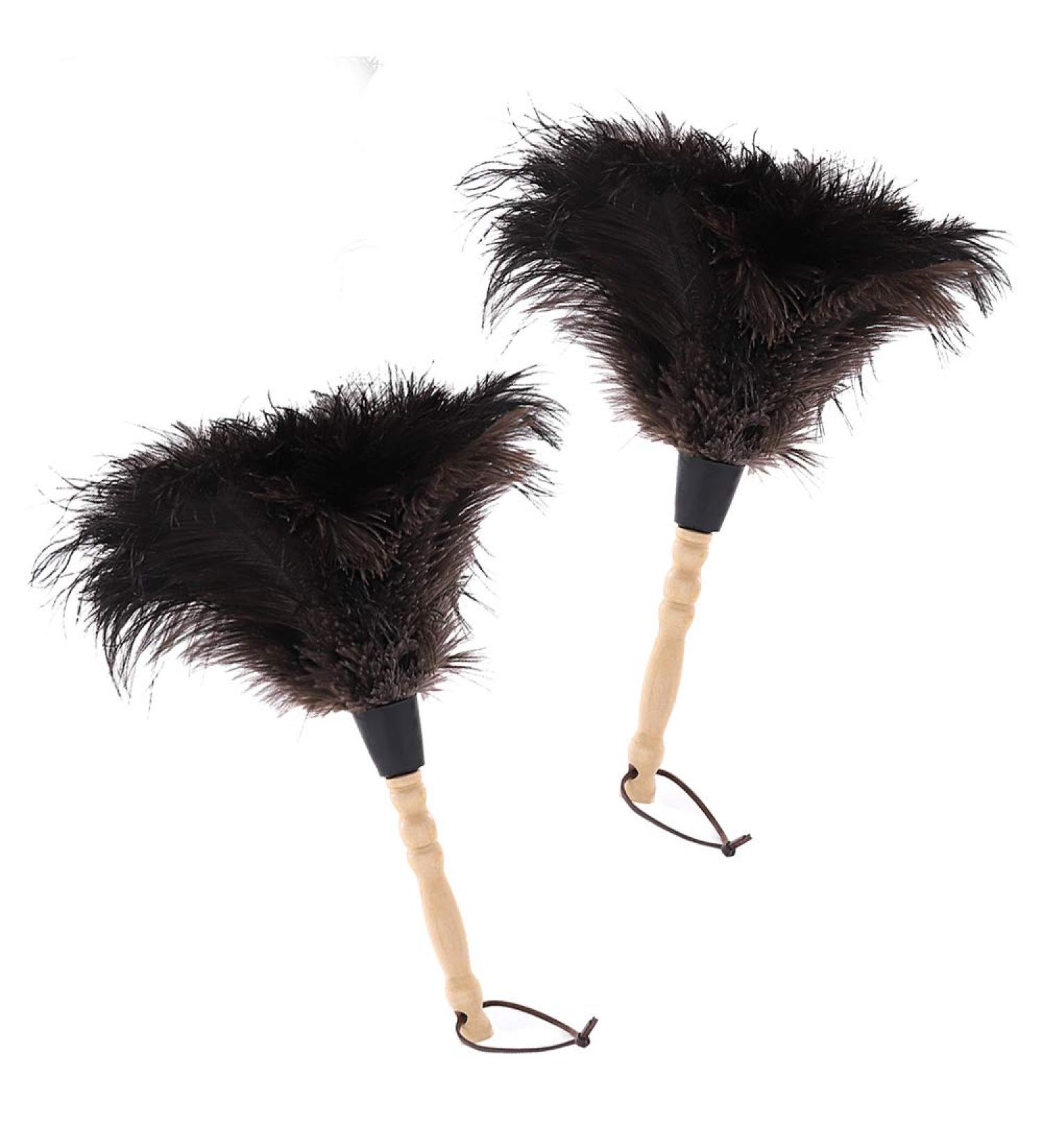 Midoneat Natural Black Ostrich Feather Duster 2 Packs - Smart & Soft Fluffy Cleaner for Car, Blinds, Kitchen, and Office - Buy Online on GoSupps.com