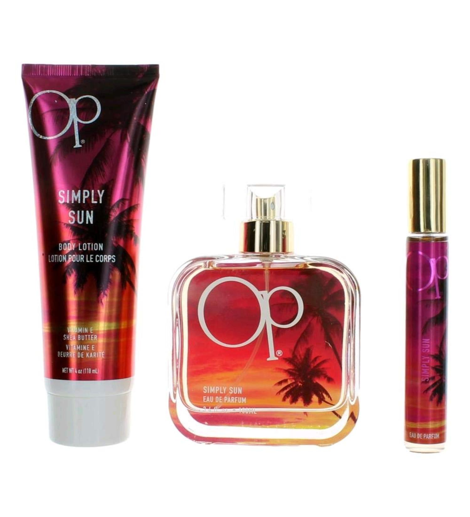 Simply Sun for Women By OP 3 PC Gift Set (Eau De Parfum 3.4 oz & .34 oz + B/L 4.0 oz)