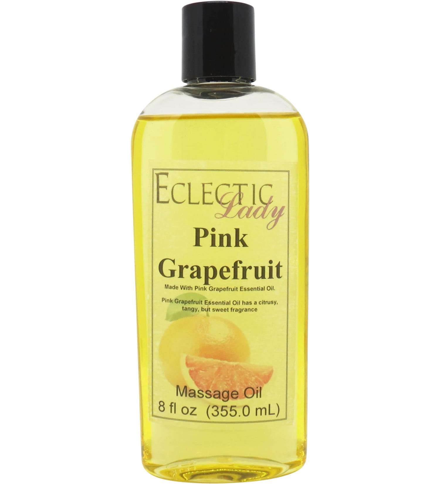All Natural Pink Grapefruit Massage Oil - 100% Natural Ingredients | Relaxing Essential Oil for Men & Women - 8 oz - Buy Online on GoSupps.com