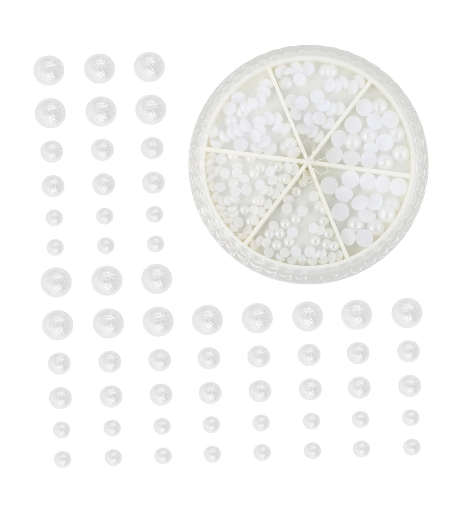 FRCOLOR 1 Box Nail Decorations Flatback Half Pearls Nail Art Bulk Crafts Dainty Jewelry Rhinestone Trim Nail Jewels Nail Gems Manicures Accessories Heart 3d Abs White 6.5X6.5X1cm - Buy Online on GoSupps.com