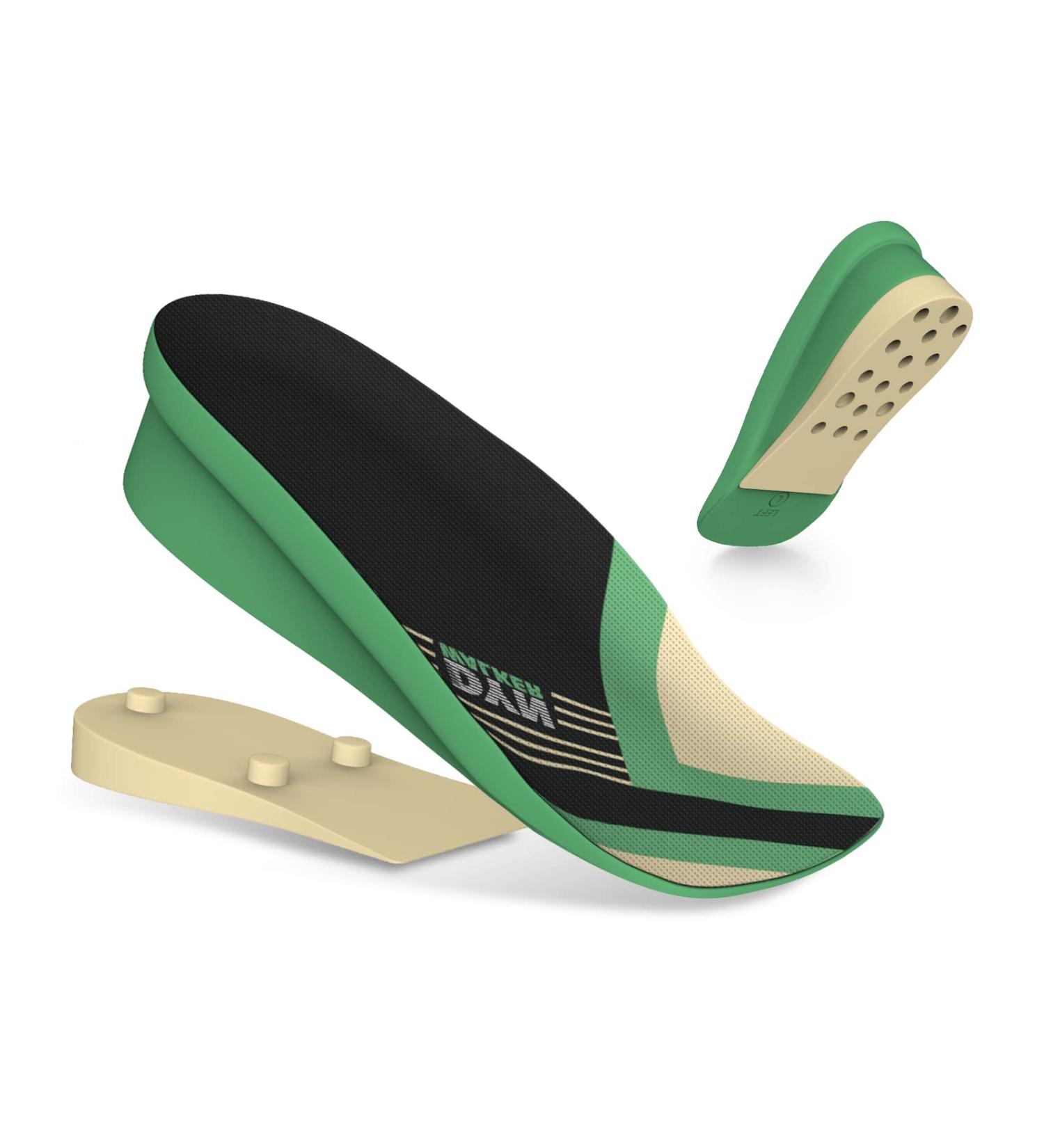 Height Increase Insoles for Women | DynWalker Comfortable Shoe Lifts | Anti-Fatigue Shock Absorbing Breathable | 3cm/4.5cm Green S (Women 6-8.5 - Buy Online on GoSupps.com