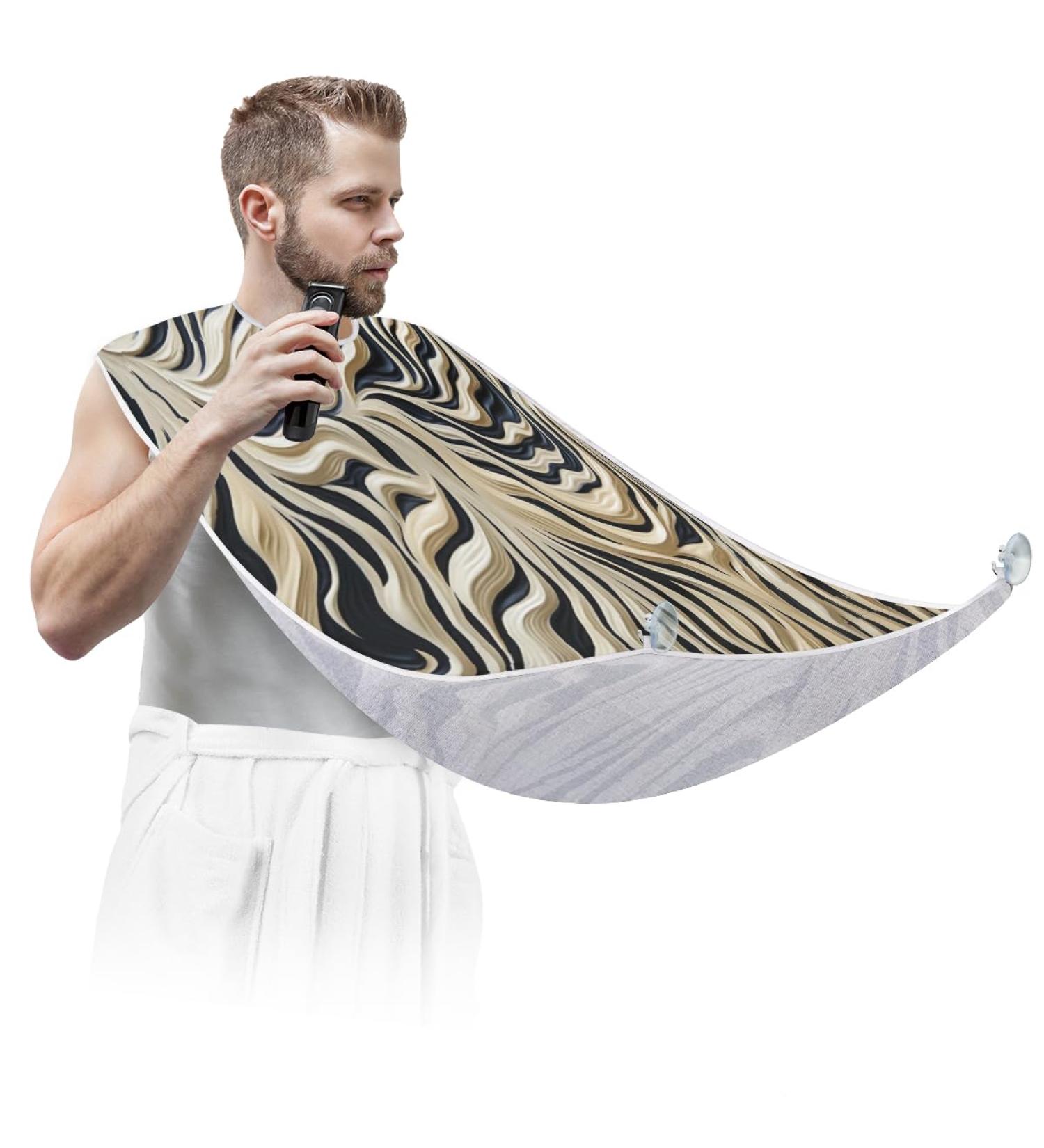 Animal Stripes Beard Bib Apron - Perfect Beard Hair Catcher for Men | Ideal Father's Day & Christmas Gift for Dads & Husbands - Buy Online on GoSupps.com
