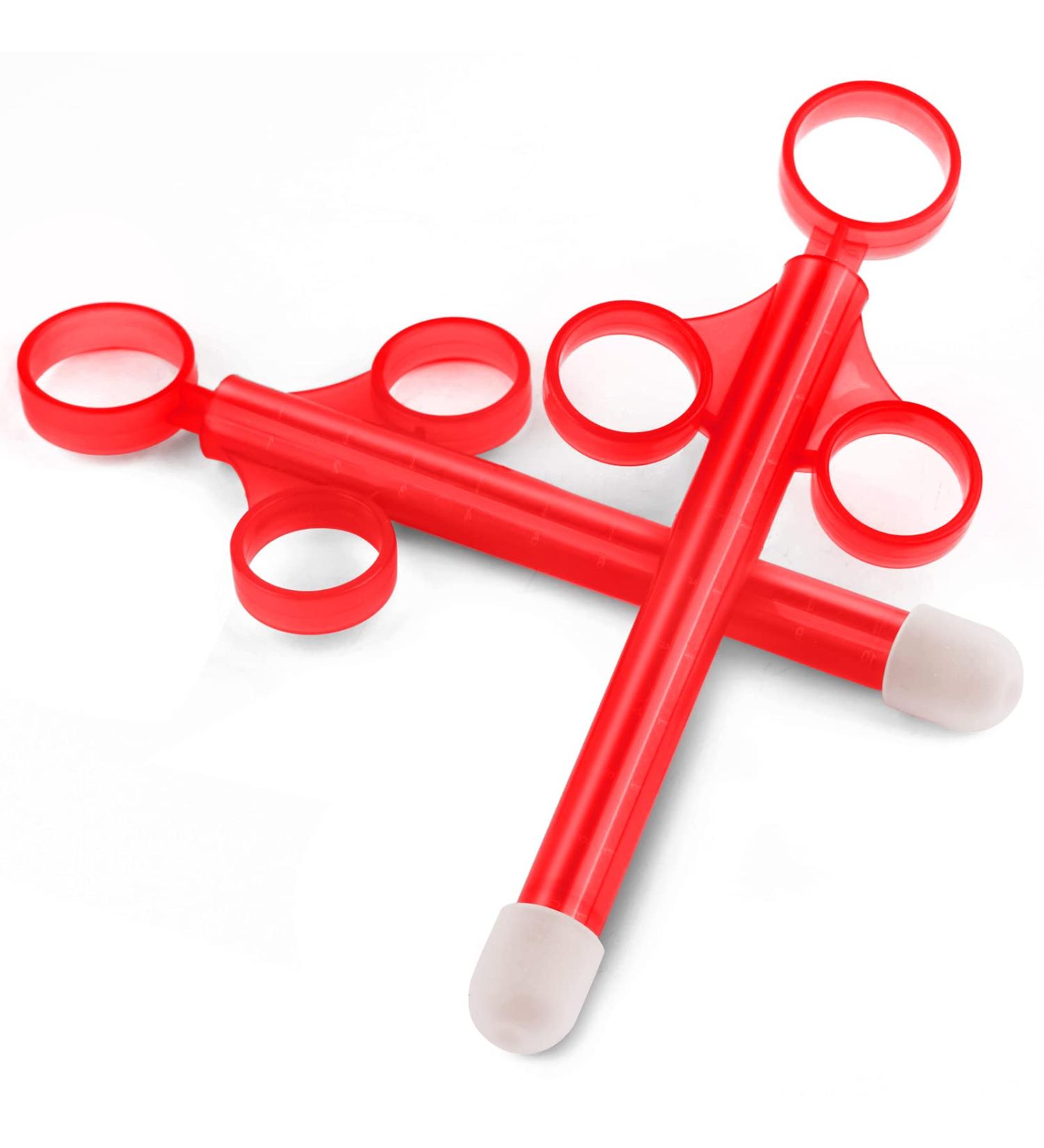 Lube applicator syringe compatible with Silicone Oil Water based Personal Lubricant or Gel - with smooth rounded tip No sharp edges Reusable Easy to use and clean Dosage Markings 10ml Scales  2 PCS (Red & Red) - Buy Online on GoSupps.com
