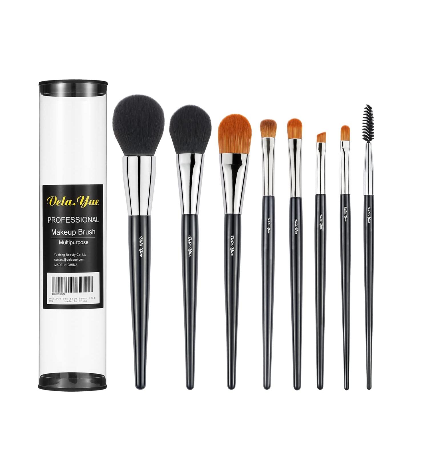 Vela.Yue 8pcs Makeup Brushes Set - Soft Synthetic Beauty Tools for Foundation Blush Eyeshadow & More - Professional Kit for Flawless Makeup Application - Buy Online on GoSupps.com