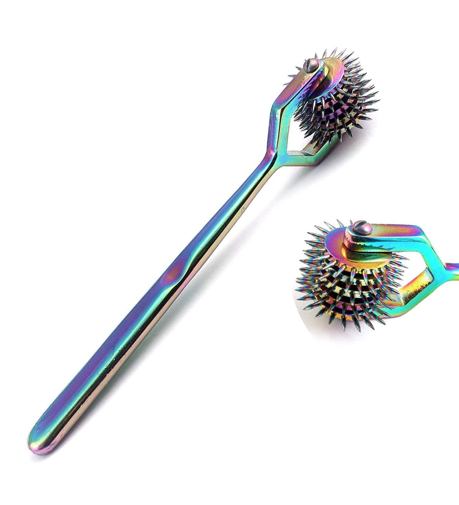 OdontoMed2011 Rotating Spur Neurological Wartenberg Pinwheel 5 Heads Stainless Steel Multi Color Rainbow Pin Wheel Diagnostic Equipment