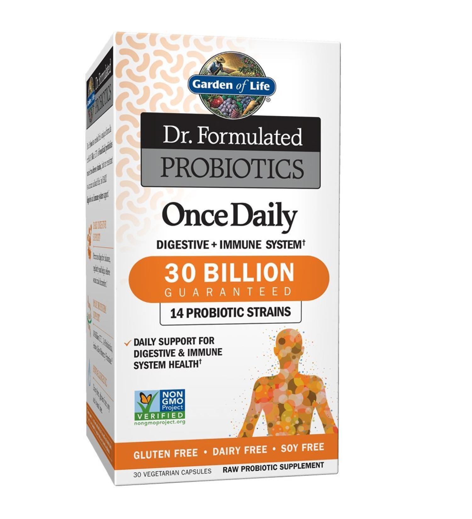 Garden of Life Dr. Formulated Probiotics Once Daily - Acidophilus Probiotic with Daily Support for Digestive and Immune Health - Gluten Free Dairy Free Soy Free Probiotics 30 Vegetarian Capsules - Buy Online on GoSupps.com