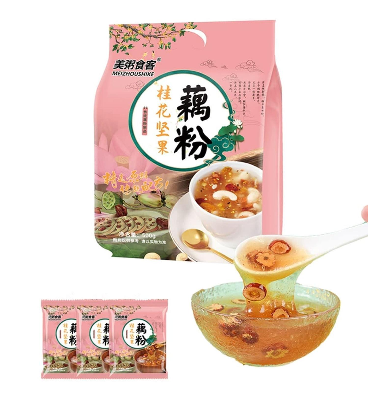 Instant Nutritional Breakfast 500g Fast food Congee Osmanthus nut lotus root powder soup  - Buy Online on GoSupps.com