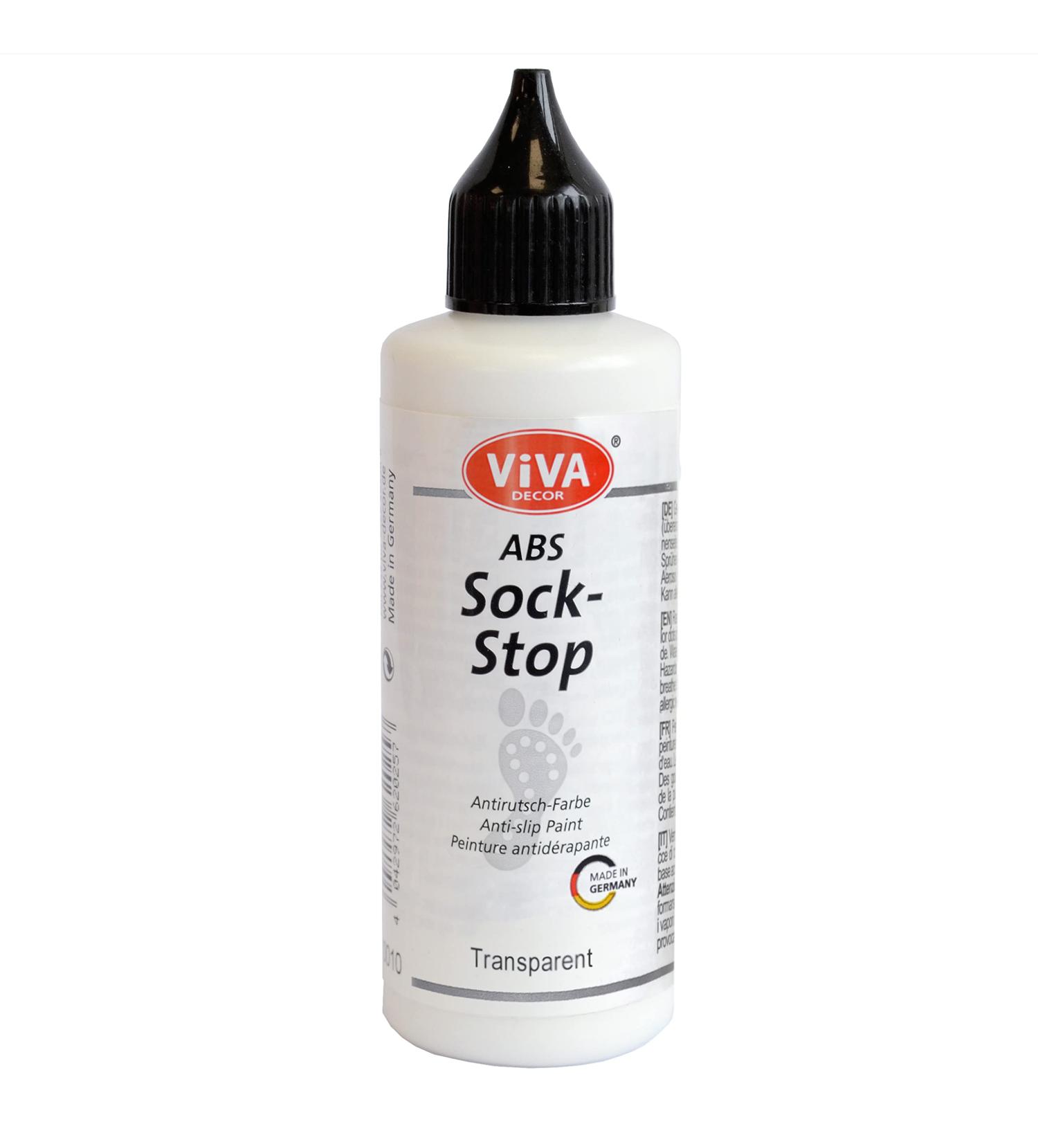 Viva Decor Sock Stop Non Slip Liquid - Transparent 2.77 fl oz | Anti-Slip for Socks | Made in Germany | ABS Anti-Skid Fabric | Pack of 1 - Buy Online on GoSupps.com