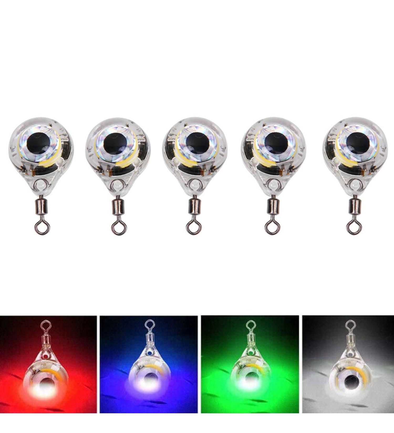 5-Pack LED Fishing Light - Eye-Shaped Underwater Nightlamp & Strobe Flashing Lure Attractor Tool for Bait Fishing - Buy Online on GoSupps.com