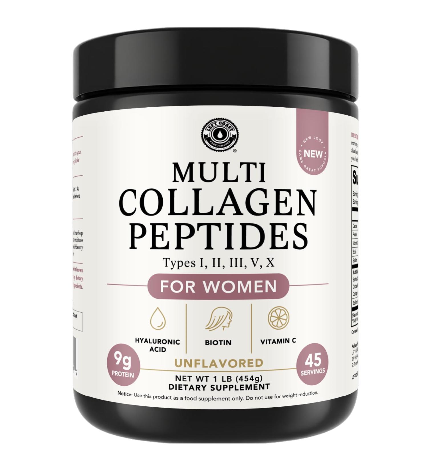 Multi Collagen Peptides Powder Types I II III V X Multi Collagen Protein Powder with Hyaluronic Acid Biotin Vitamin C For Skin Hair Nails Joints and Gut Health - Keto Non-GMO Supplement 1 Pound (Pack of 1) - Buy Online on GoSupps.com