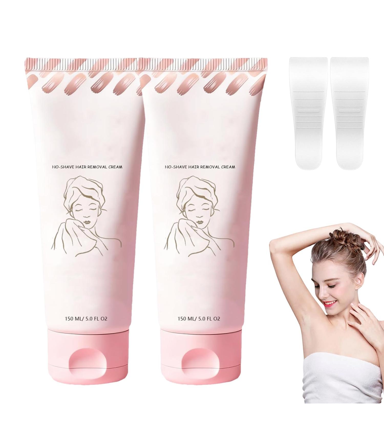 Nbzsmlkn No Shave Hair Removal Cream Hydrates and Nourishes the Skin Makes it Soft and Protected After Hair Removal Fast and Mild 2 pieces - Buy Online on GoSupps.com