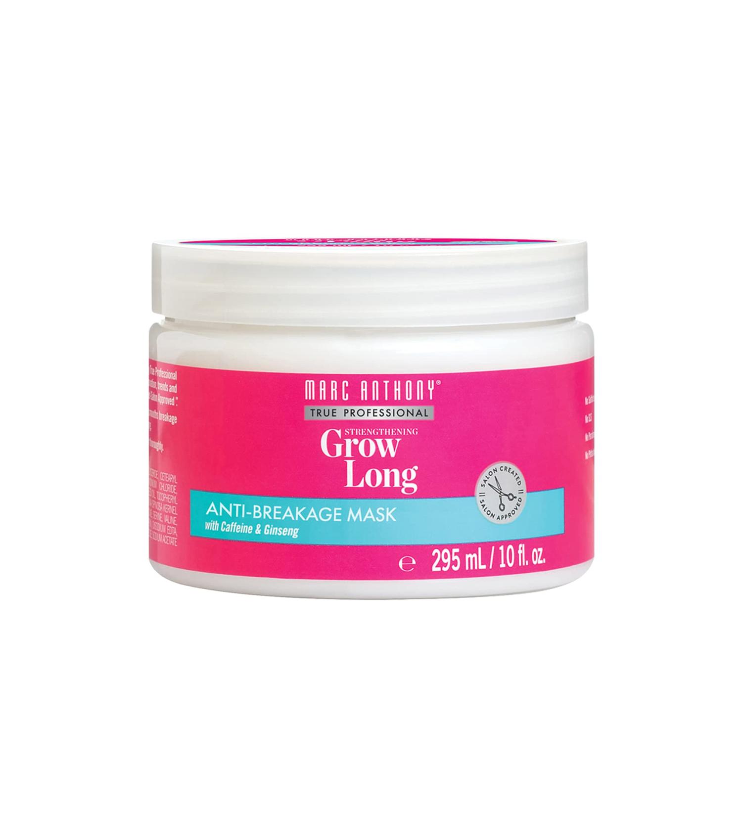 Marc Anthony Grow Long Hair Mask for Dry Damaged Hair - Argan Oil  Caffeine & Keratin Hair Treatment for Anti Breakage & Hair Growth   Sulfate Free  Leave In Hair Repair Deep Conditioner Volumizer
