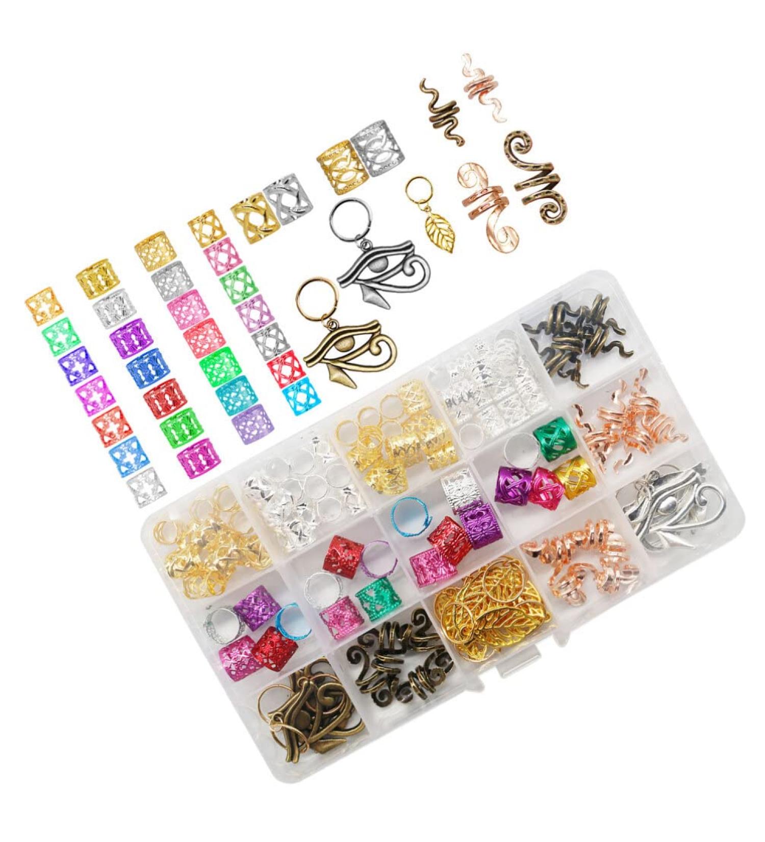 Uonlytech Dreadlocks Braiding Bead Colorful Hair Braid Rings Dreadlocks Metal Hair Cuffs Hair Pendants Decoration Clips Delicate Hair Coils Braiding Hair Cuffs Assorted Hair Jewelry Braids - Buy Online on GoSupps.com
