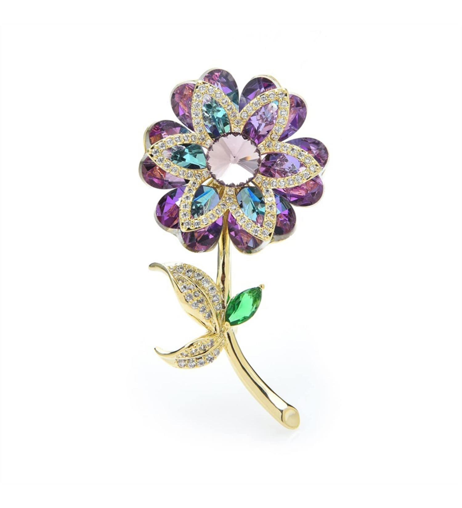 Pin Jewelry Gifts for Women Ladies Fashion Accessories Ladies Elegant Crystal Flower Brooch Wedding Flower Party Brooch Brooches & Pins - Buy Online on GoSupps.com
