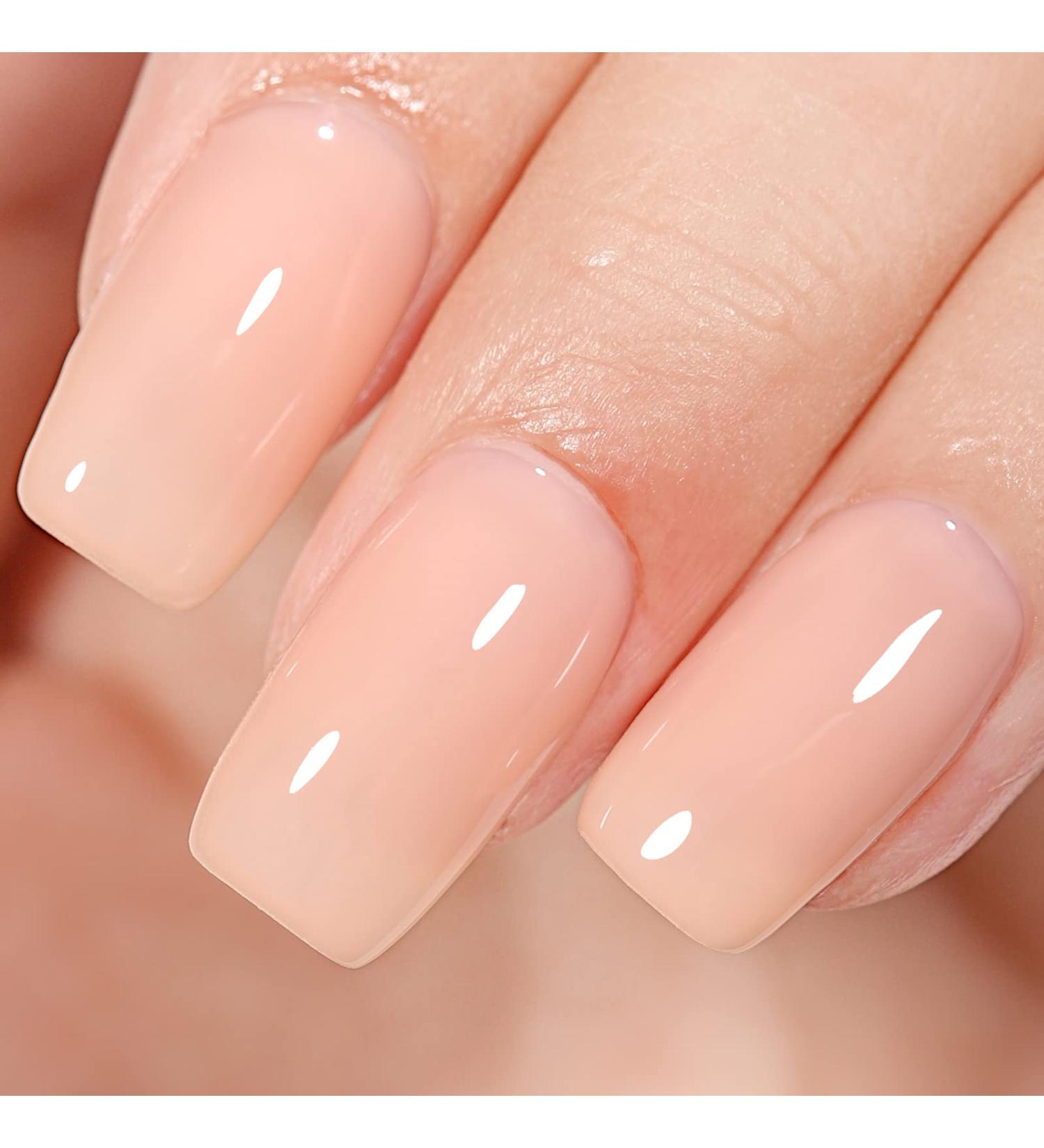 AILLSA Nude Jelly Gel Nail Polish 15ML - Soak Off UV/LED Lamp Color Gel Varnish, Valentine's Day Gift French Manicure DIY - Light Nude Pink Translucent - Buy Online on GoSupps.com
