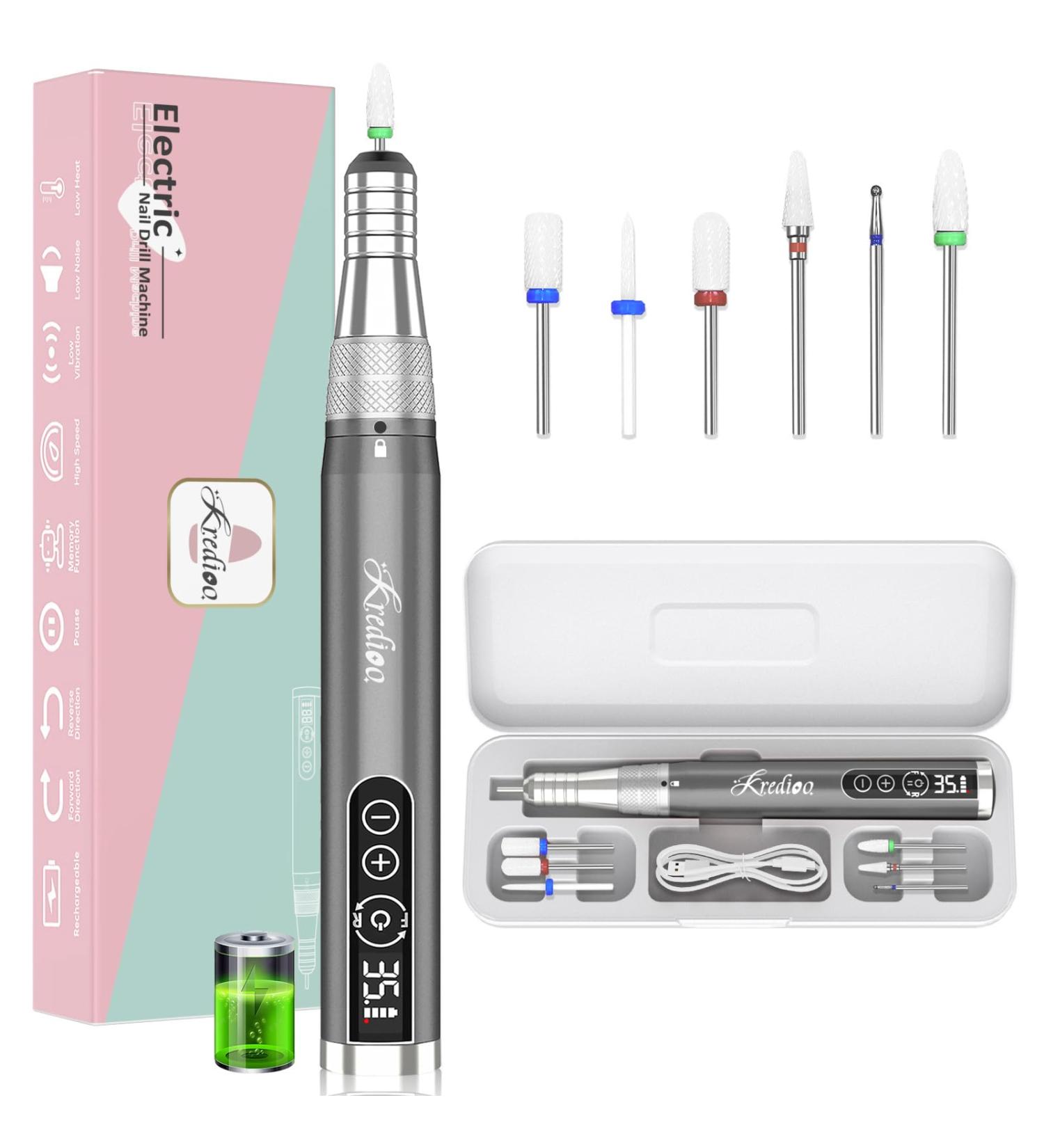 Wireless Nail Milling Machine - 35000 RPM Electric Nail Cutter Set for Gel Nails - Professional & Beginner Friendly with Ceramic Bits - Buy Online on GoSupps.com
