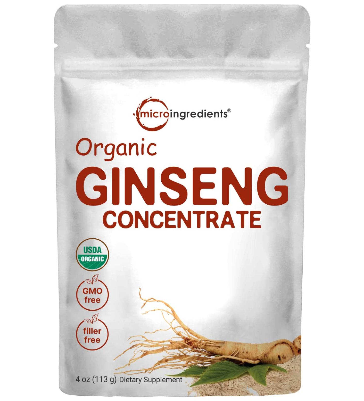 Premium Organic Korean Red Panax Ginseng Powder 200:1 Extract - 4 Ounce | High Ginsenosides | Vegan-Friendly | Maximum Strength (1 Pack) - Buy Online on GoSupps.com