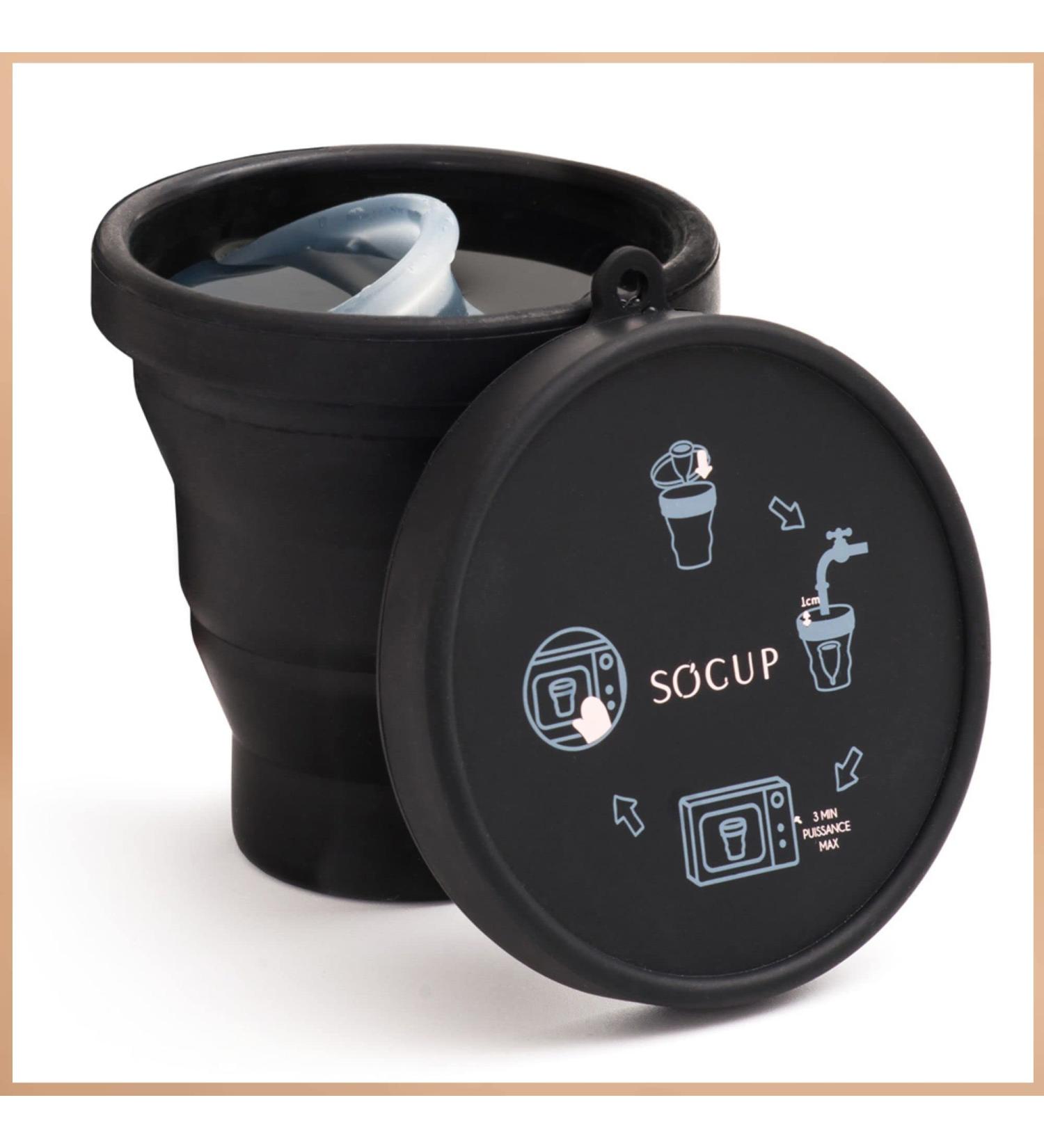 SOCUP Foldable Sterilizer for Menstrual Cups - 100% Medical Silicone - Easy Instructions on Lid - International Shipping - Buy Online on GoSupps.com