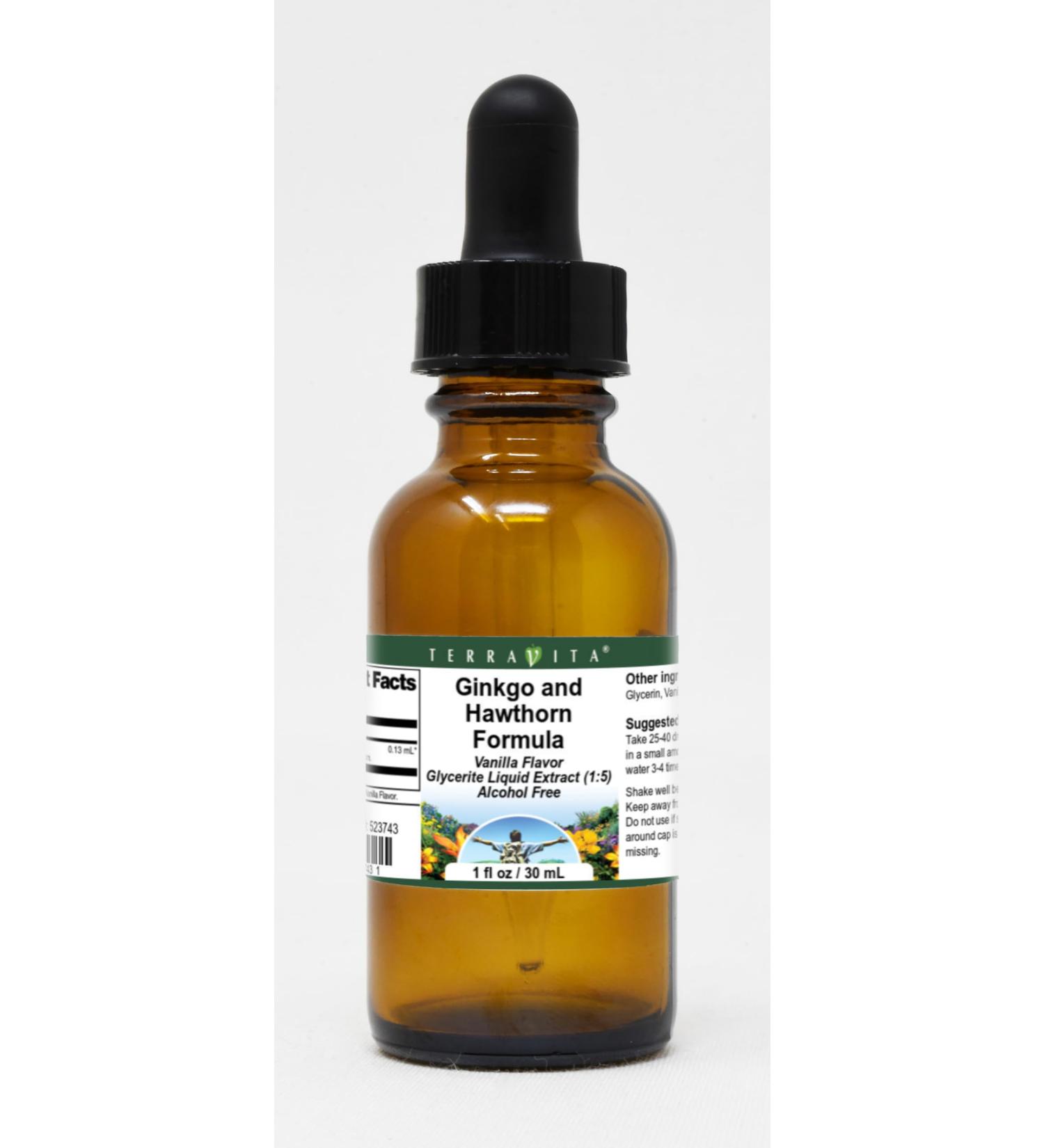 Ginkgo and Hawthorn Formula Glycerite Liquid Extract (1:5) - Vanilla Flavored (1 oz ZIN: 523743) - Buy Online on GoSupps.com