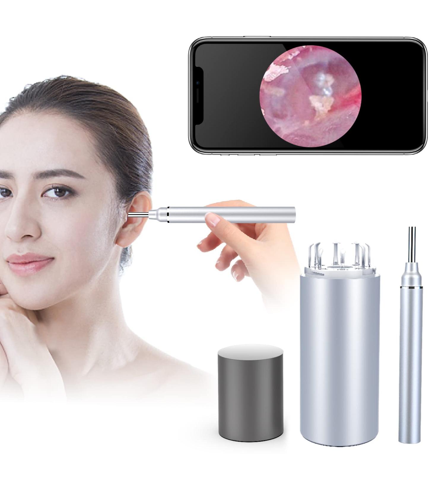 WiFi Otoscope Ear Wax Removal Kit-OVIFM 3.9mm Upgraded Ear Camera 1080P HD Wireless Ear Cleaner with 6 LED Lights Ear Wax Removal Tool with Storage Box Phone Holder for iPhone Android and iPad Silver&black - Buy Online on GoSupps.com