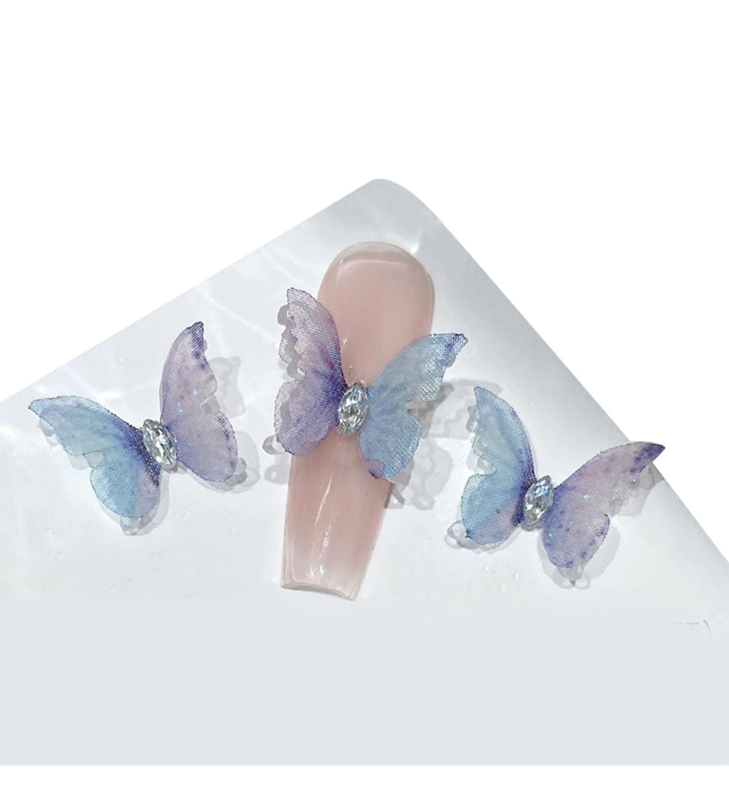 3PCS Elegant 3D Butterfly Nail Nails Art Decoration DIY Manicure Metal Embellishments for Nails & Silver Nail H1456 - Buy Online on GoSupps.com