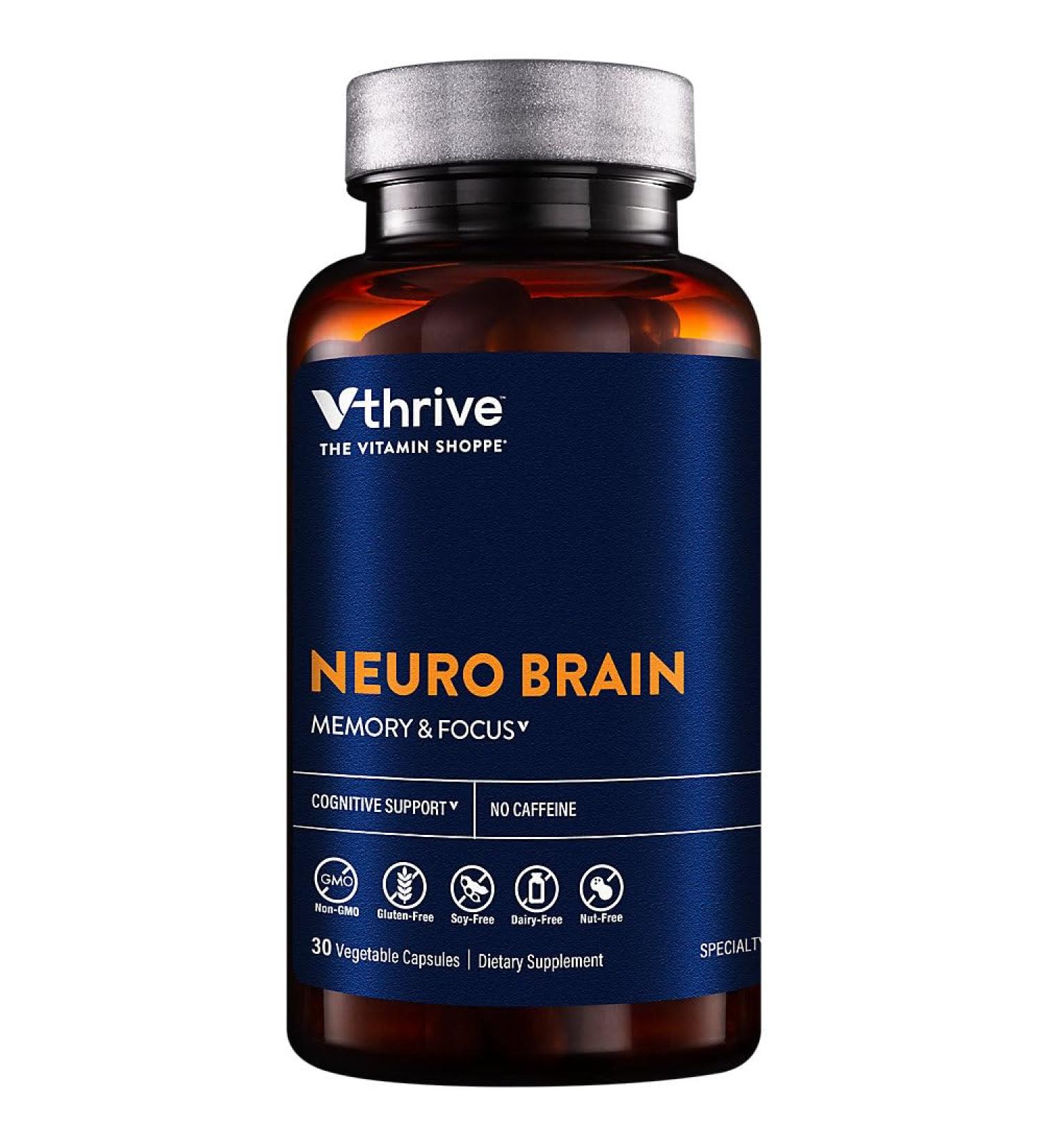 Neuro Brain Health to Support Memory Focus & Cognitive Support a" Caffeine-Free (30 Vegetable Capsules)