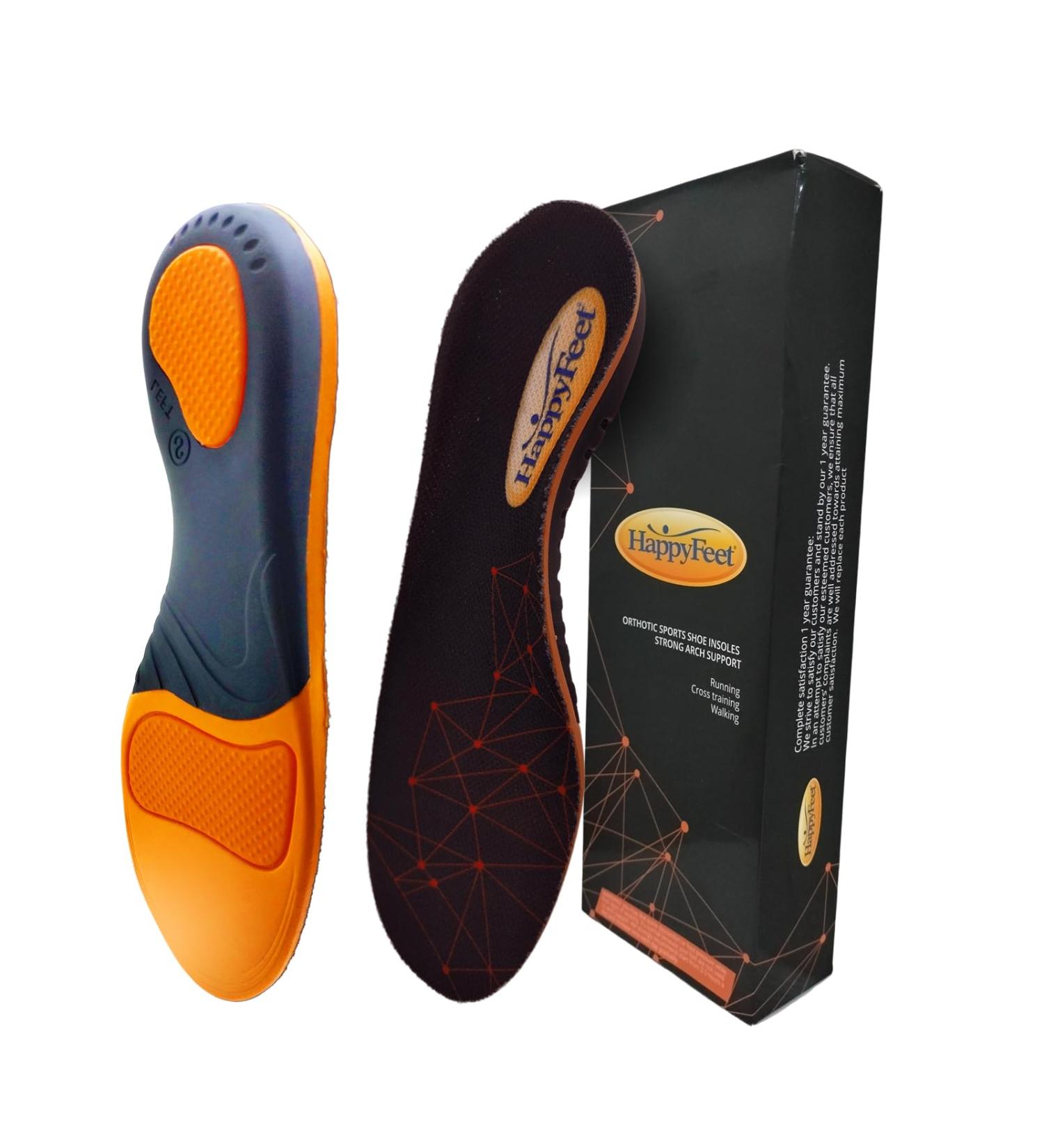 Happy Feet Arch Support Insoles | Plantar Fasciitis Relief | Shock Absorbing & Anti-Fatigue Insoles for Men & Women | Trim to Fit (XL - Buy Online on GoSupps.com