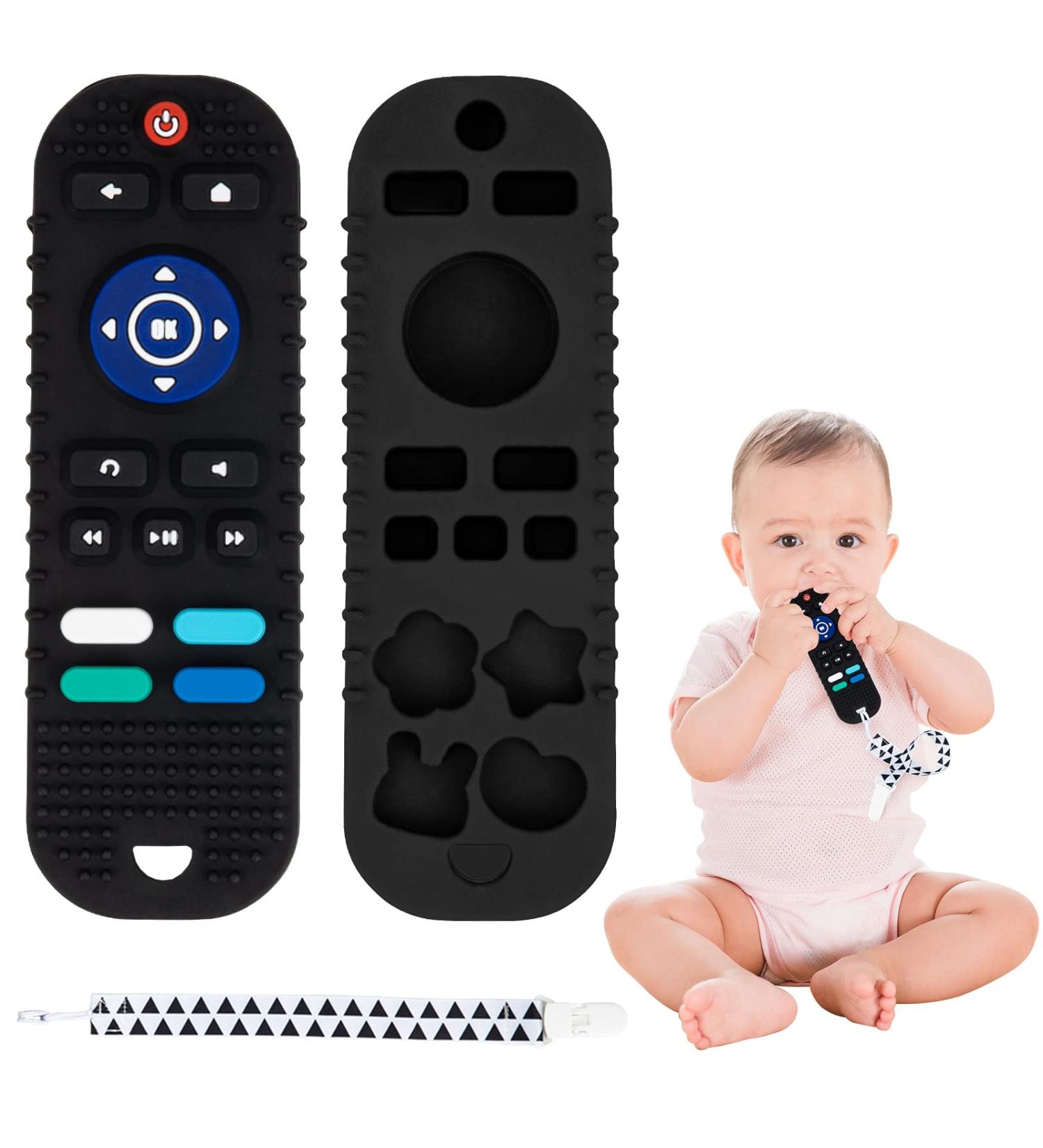 Funsland Teething Toy for Babies 6-12 Months - TV Remote Control Shape Silicone Baby Teether - Buy Online on GoSupps.com
