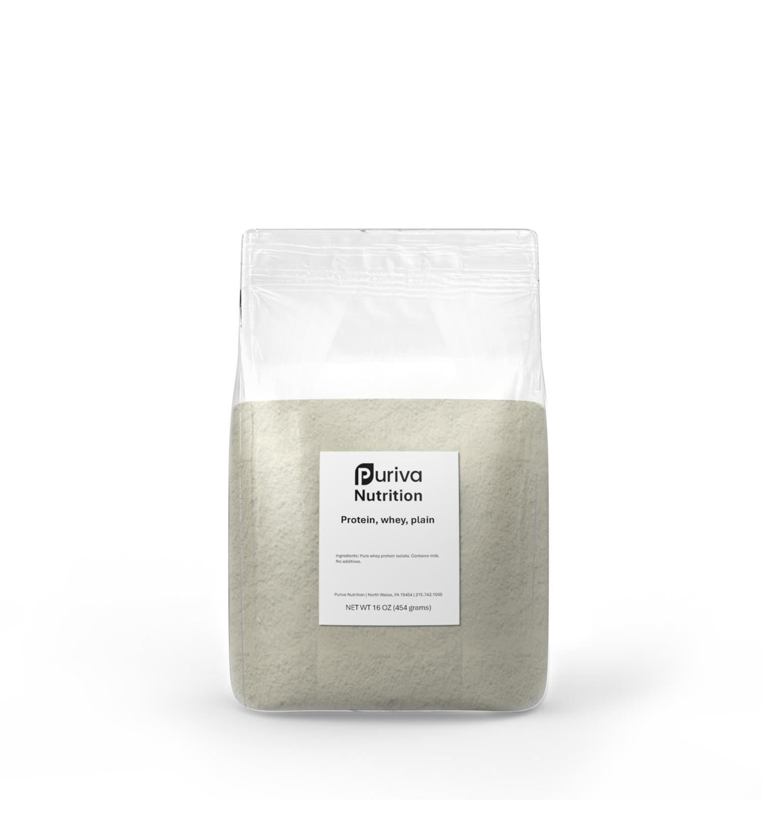 Puriva Nutrition Protein Powder Whey Protein Isolate Plain 1 Pound - Buy Online on GoSupps.com