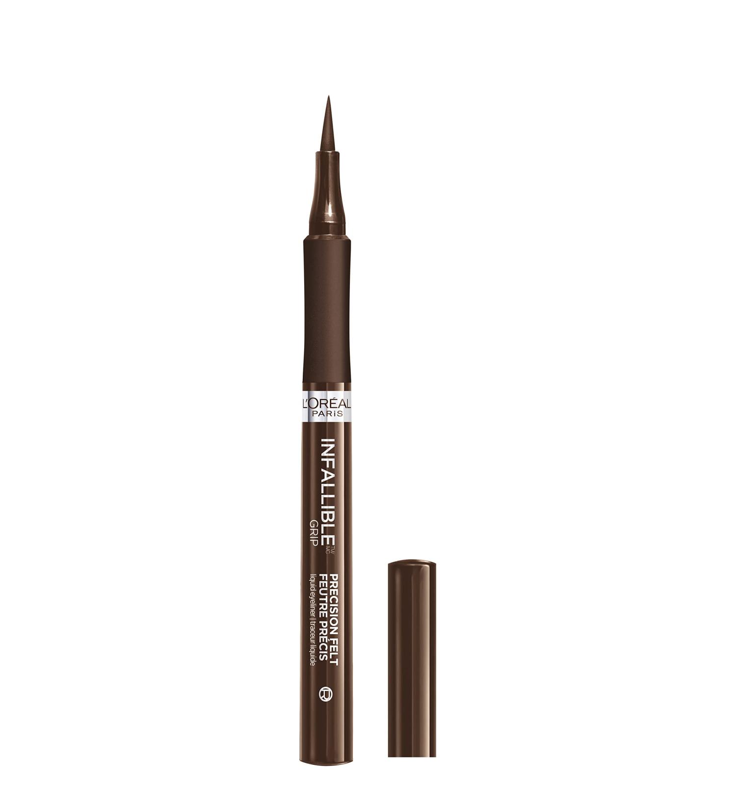 L'Oreal Paris Infallible Grip Precision Felt Eyeliner Brown - Smudge Resistant, Long Lasting Waterproof Formula - 0.03 fl oz - Buy Online on GoSupps.com