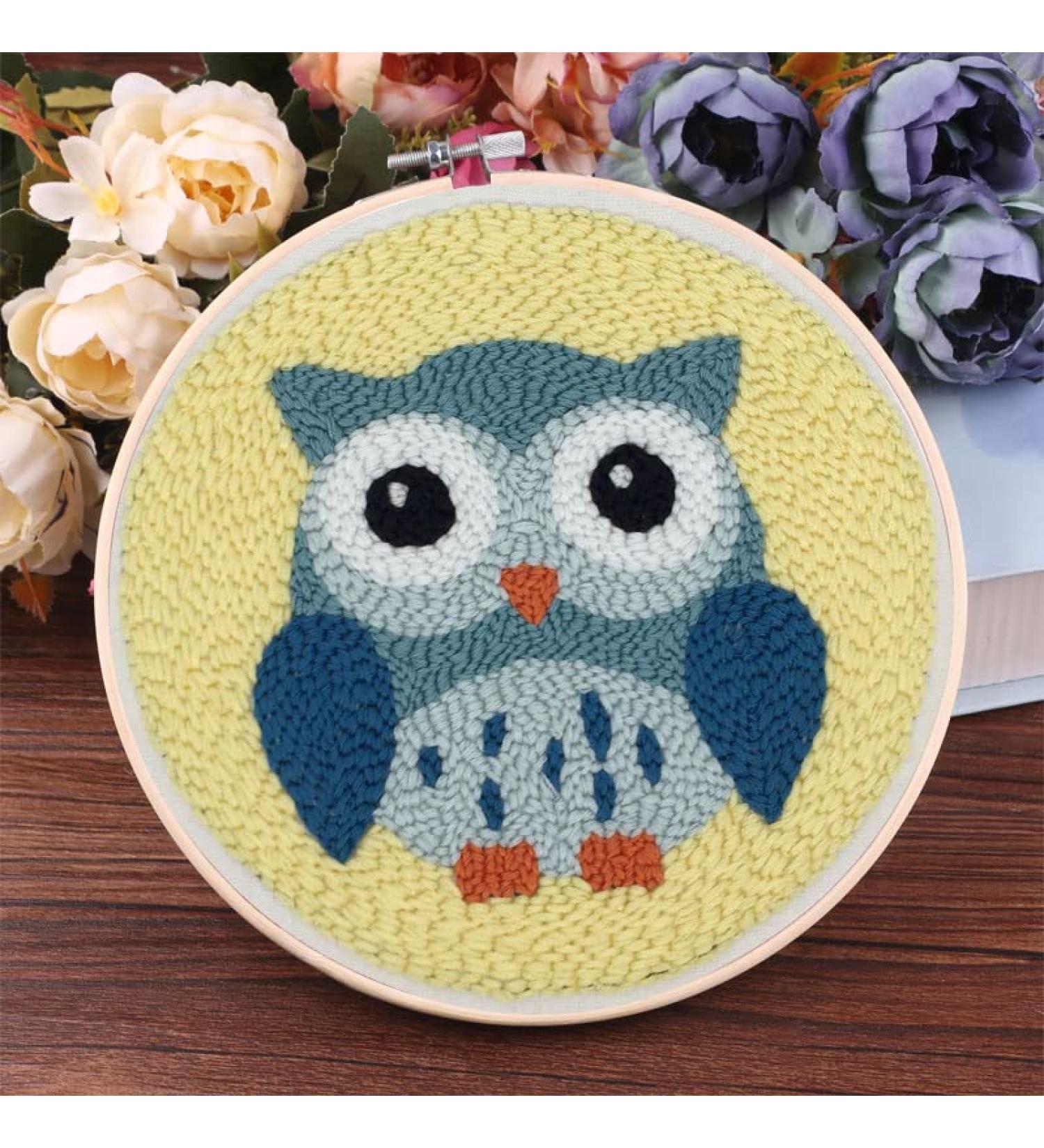 Smaller Size DIY Punch Needle Embroidery Kit - Owl Bird Design - Buy Online on GoSupps.com