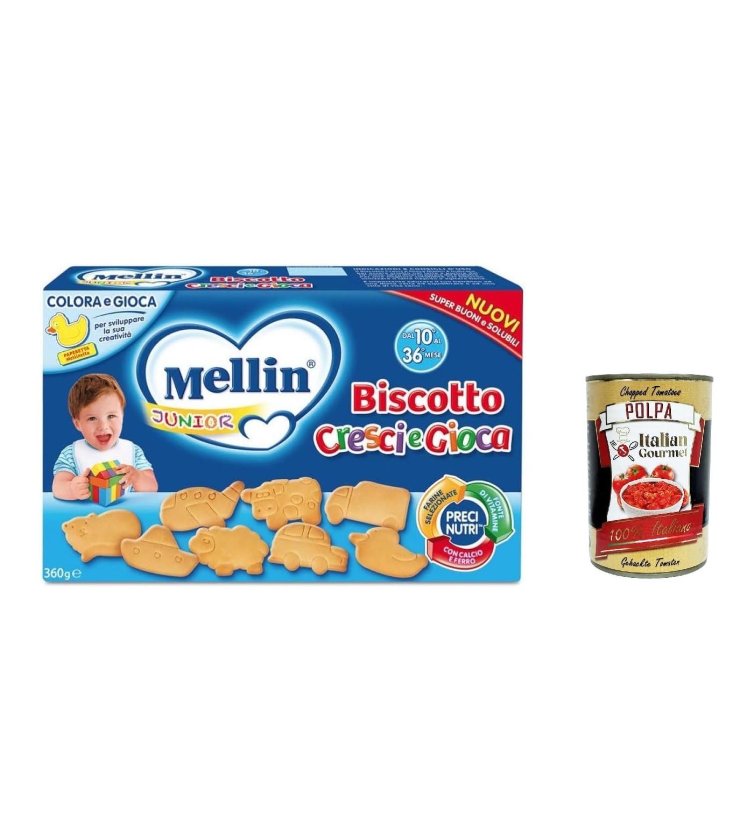 Italian Gourmet E.R. Mellin Biscotto Grow and Play 360g + Italian Gourmet Pulp 400g - Buy Online on GoSupps.com