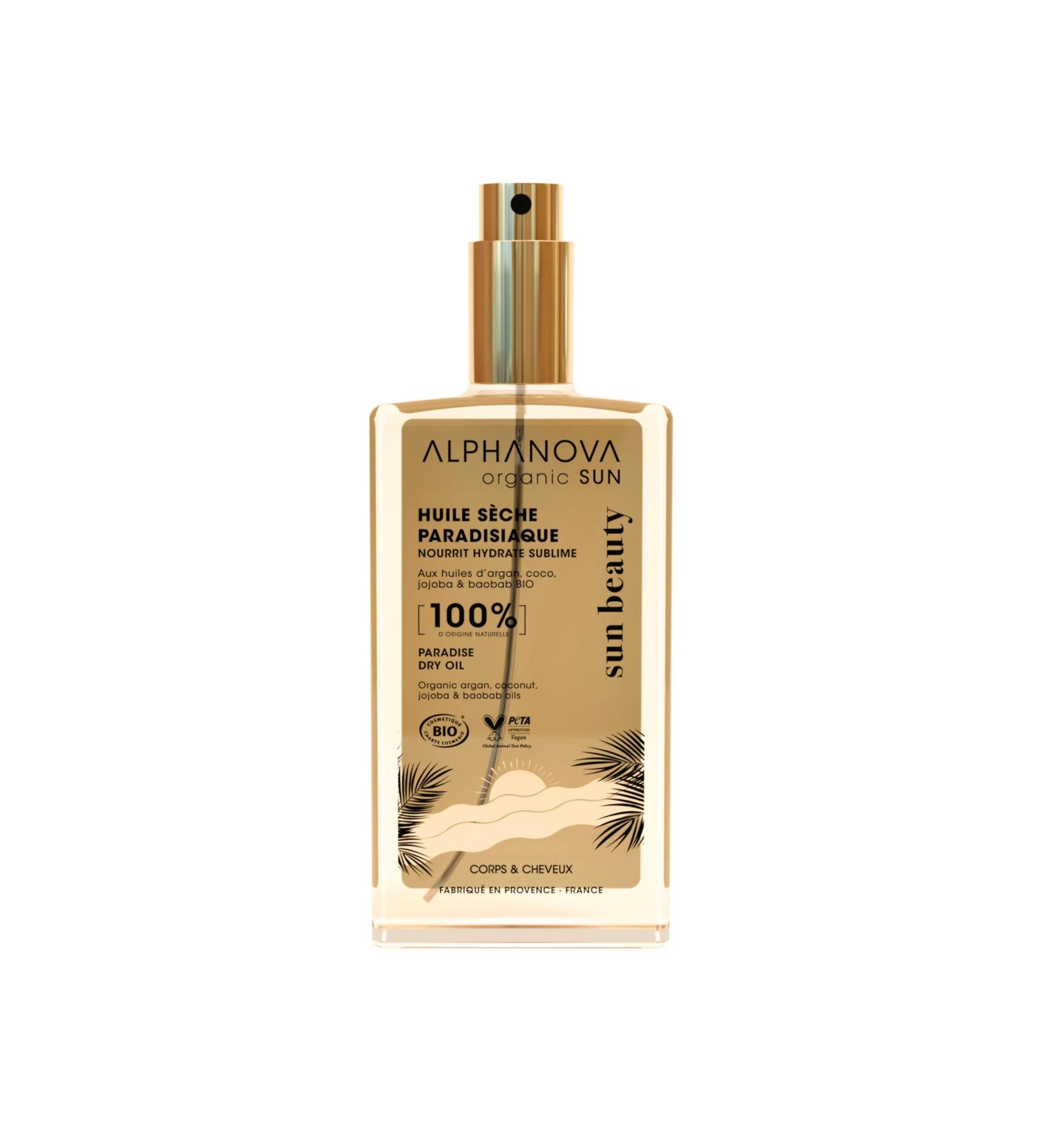  Alphanova ALPHANOVA HEALTH - Paradise Dry Oil ORGANIC SUN BEAUTY - certified Organic - 100% natural - eco-friendly - Monoi fragrance - 100ml - Buy Online on GoSupps.com