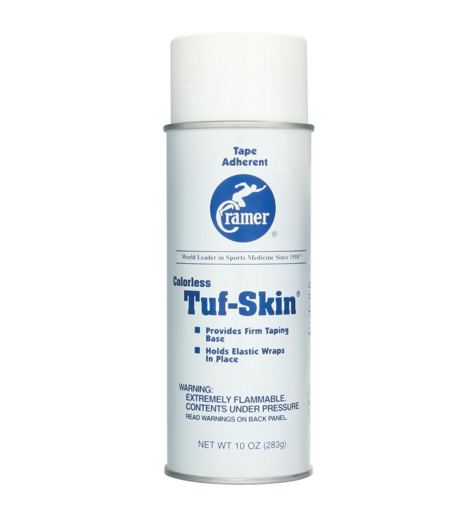 Cramer Tuf-Skin Taping Base for Athletic Tape, Spray Adherent for Kinesiology Tape, Gymnastics Leotards, Aerial Silks, and Kinetic Taping, Prevents Blisters, Athletic Training Supplies 10 Ounce Colorless Aerosol - Buy Online on GoSupps.com