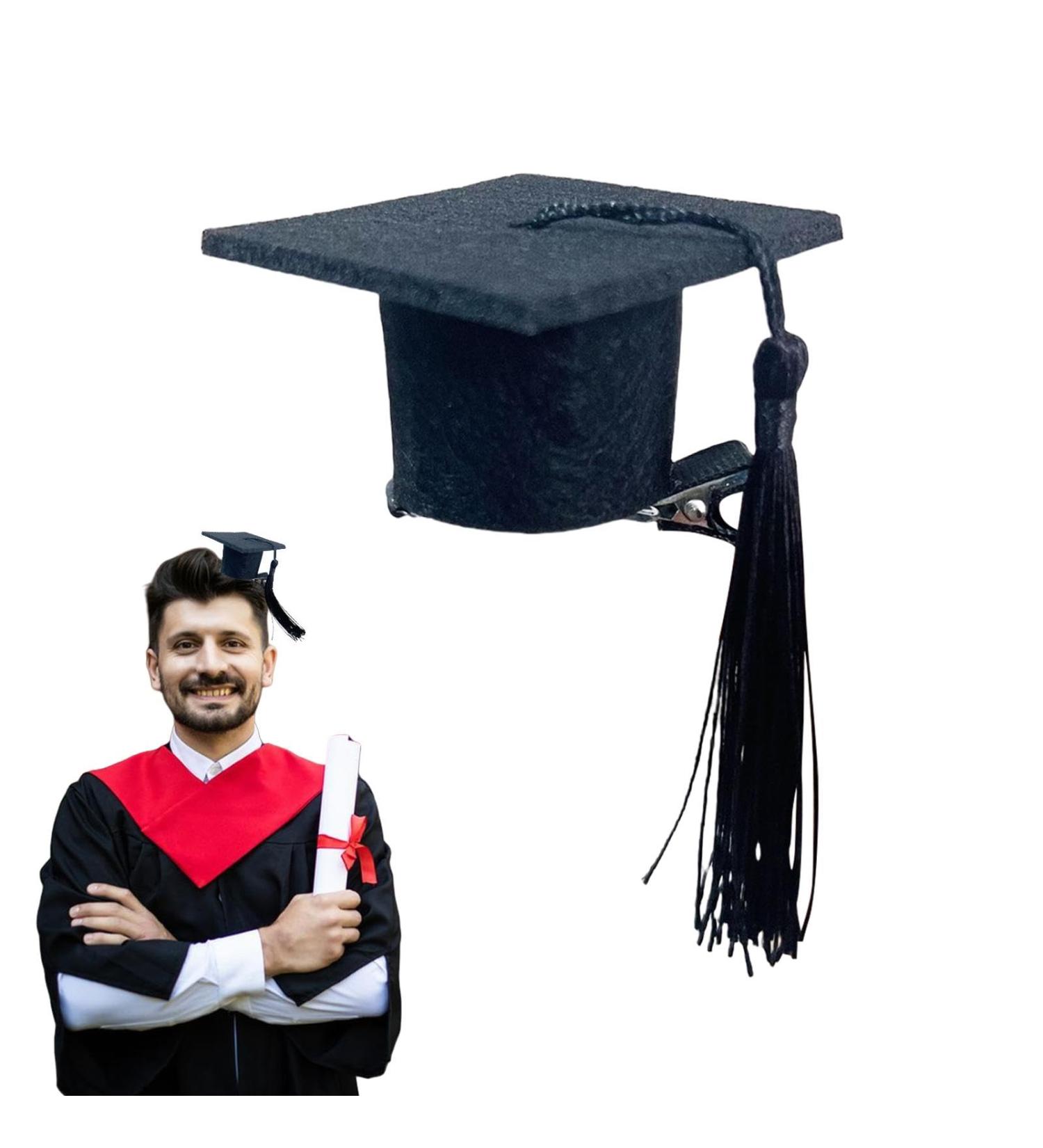 Aizuoni Graduation Hats Doctoral Hat Headband Graduation Dress up Photo Decoration Supplies Hat Inserts Graduation Accessories for Kids Adults Black - Buy Online on GoSupps.com