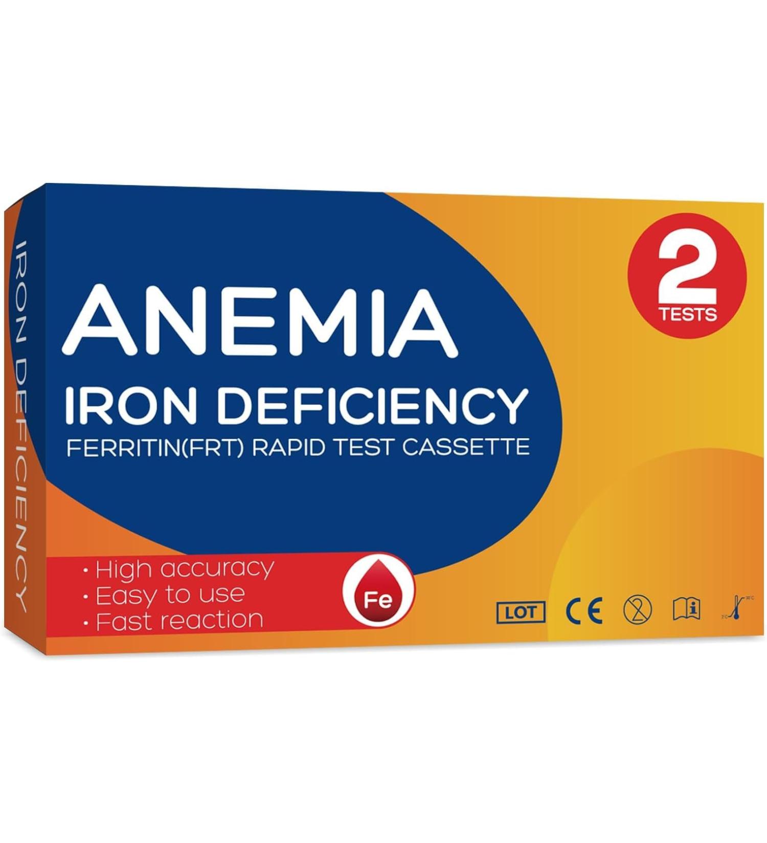 Iron Deficiency Test Kit at-Home Iron Test kit for Anemia. 2-Pack for Quick Response and Accurate Results. Suitable for Both Men and Women. 2 Count (Pack of 1) - Buy Online on GoSupps.com