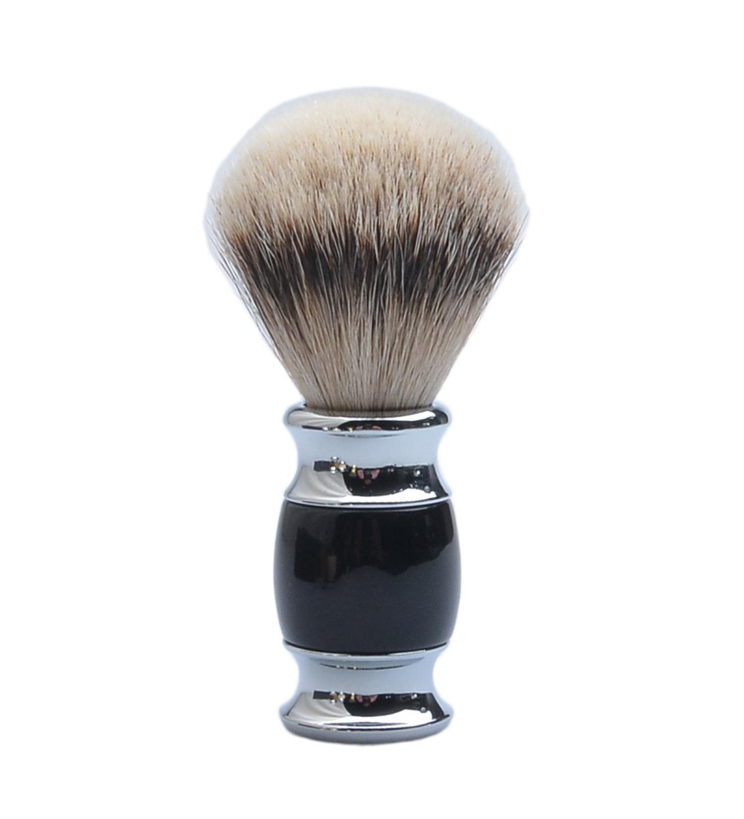 CSB Safety Razor Silvertip Badger Bristle Shaving Brush - Black Faux Ebony Handle Gift for Men | Perfect for Christmas & Father's Day - Buy Online on GoSupps.com