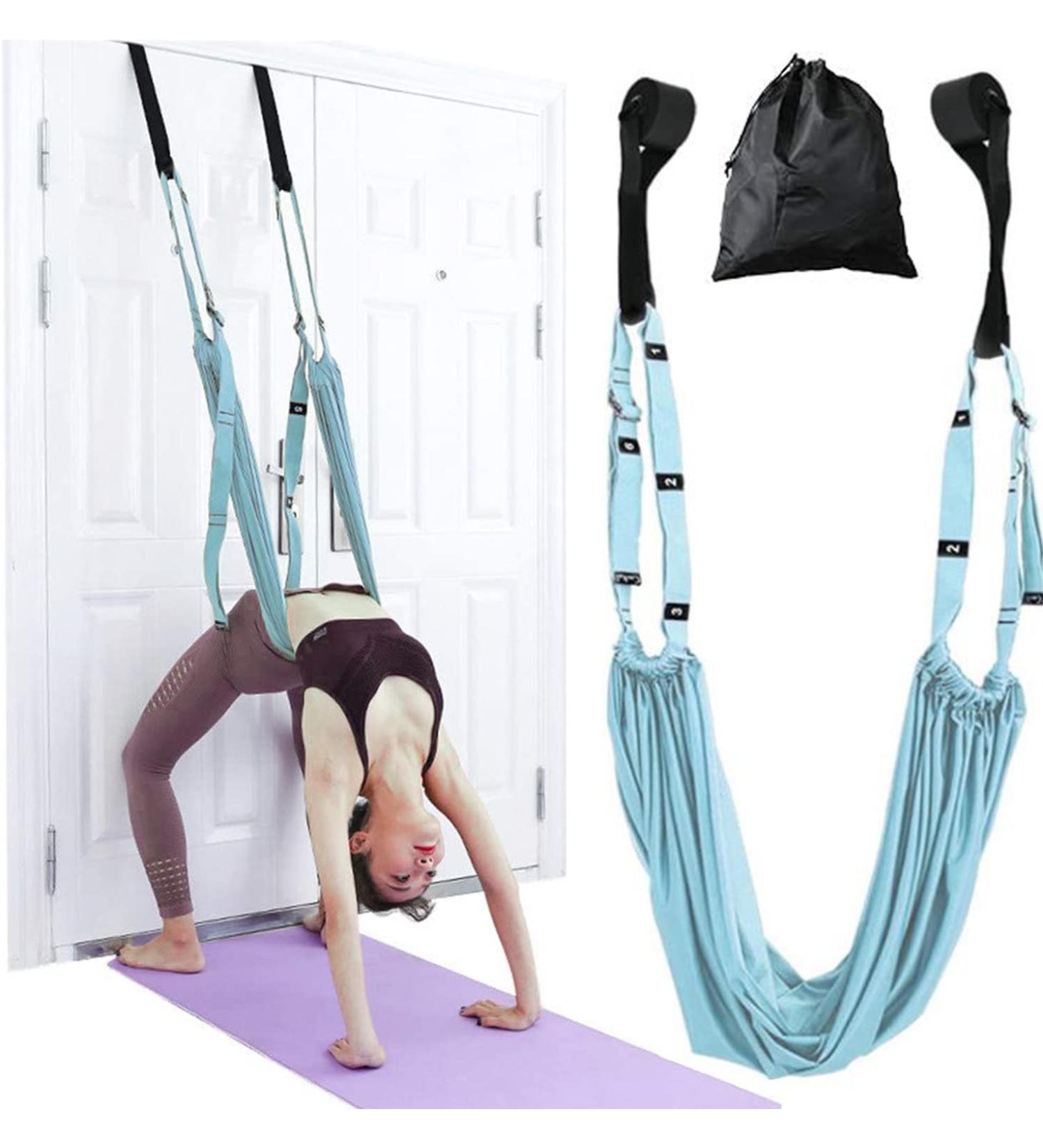 Xemz Yoga Fitness Stretching Strap - Adjustable Leg Stretcher for Flexibility - Home Gym Equipment for Rehab, Pilates, Ballet - Blue - Buy Online on GoSupps.com