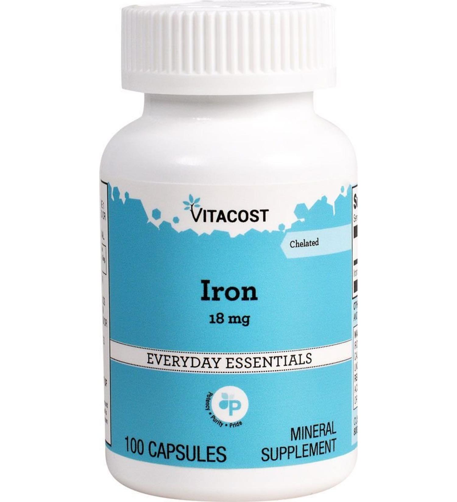 Vitacost Iron - 18 mg - 100 Capsules