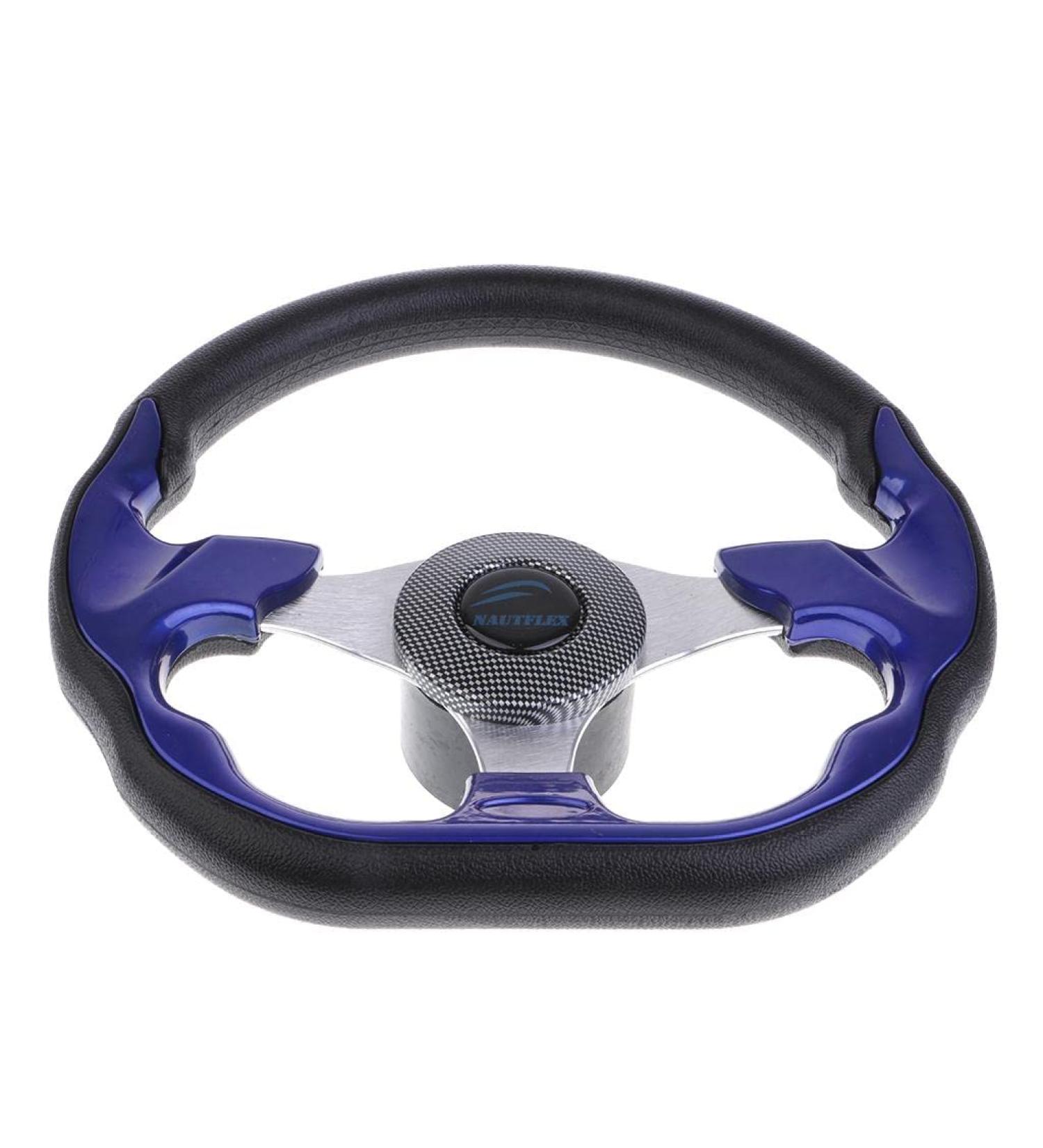 Homyl 320mm Marine Sport Pontoon Boat Steering Wheel - Battle Style Aluminum with Soft Foam Grip in Blue - Buy Online on GoSupps.com