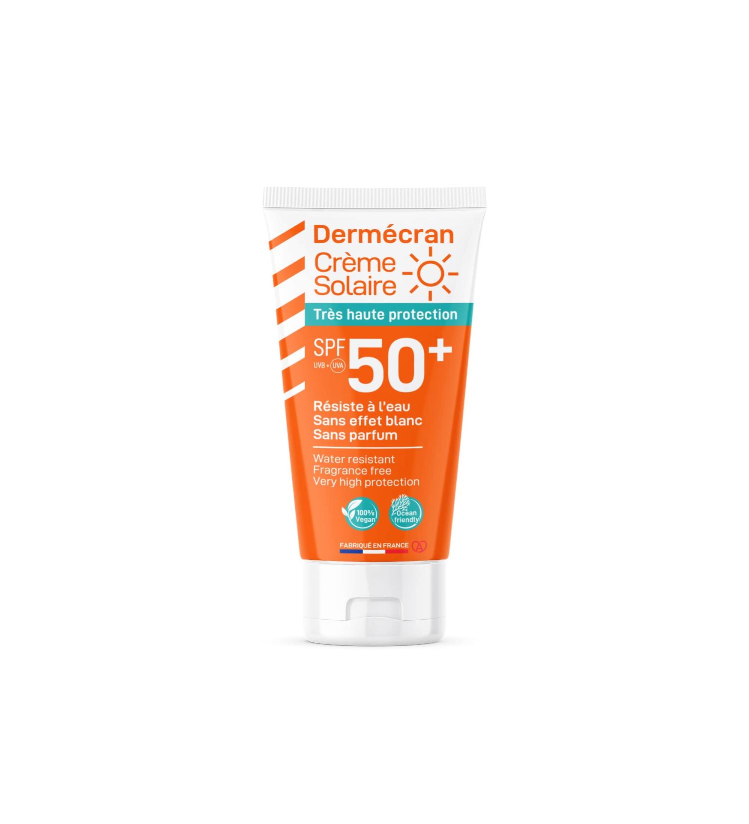 SORIFA - Dermscreen - Sun cream SPF50+ - Face and body - Vegan & Ocean Friendly formula - Water resistant - For the whole family from 3 years old - Made in France - Tube 50 ml - Buy Online on GoSupps.com