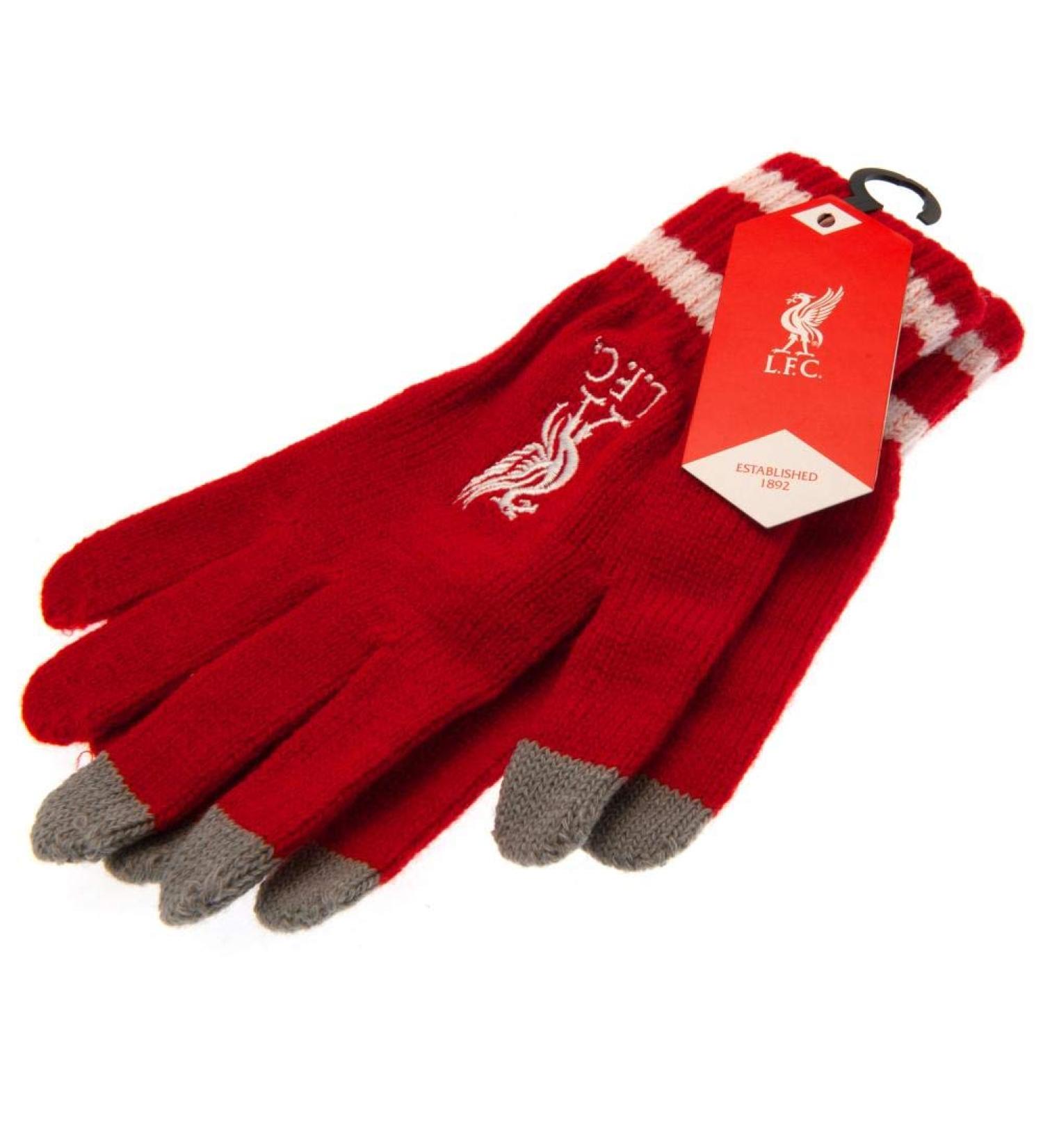 EPL Liverpool FC Adult Knitted Touchscreen Gloves - Authentic Red Getaway Solids - International Shipping Available - Buy Online on GoSupps.com