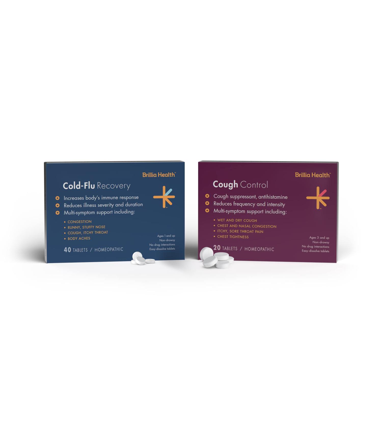Brillia Health Cold Flu Recovery & Cough Control - Homeopathic Relief for Adults & Children - Buy Online on GoSupps.com